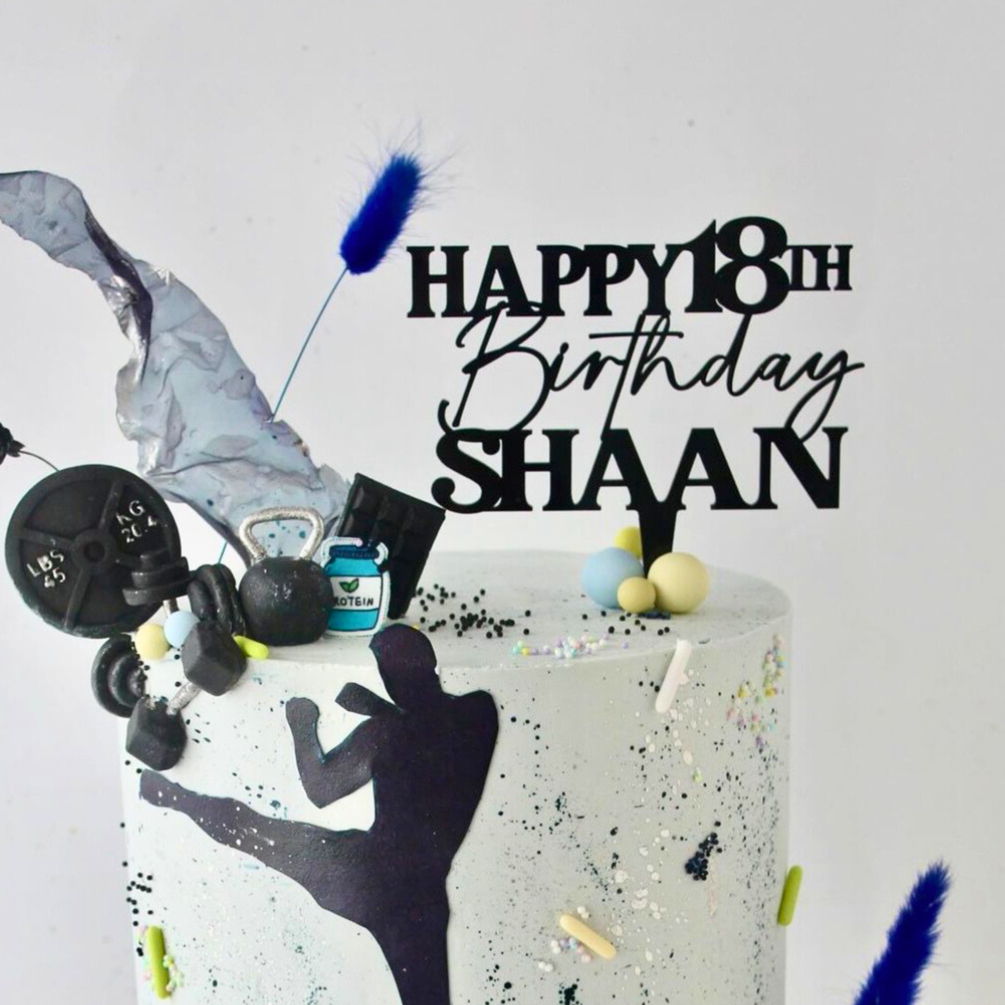 name age personalised cake topper