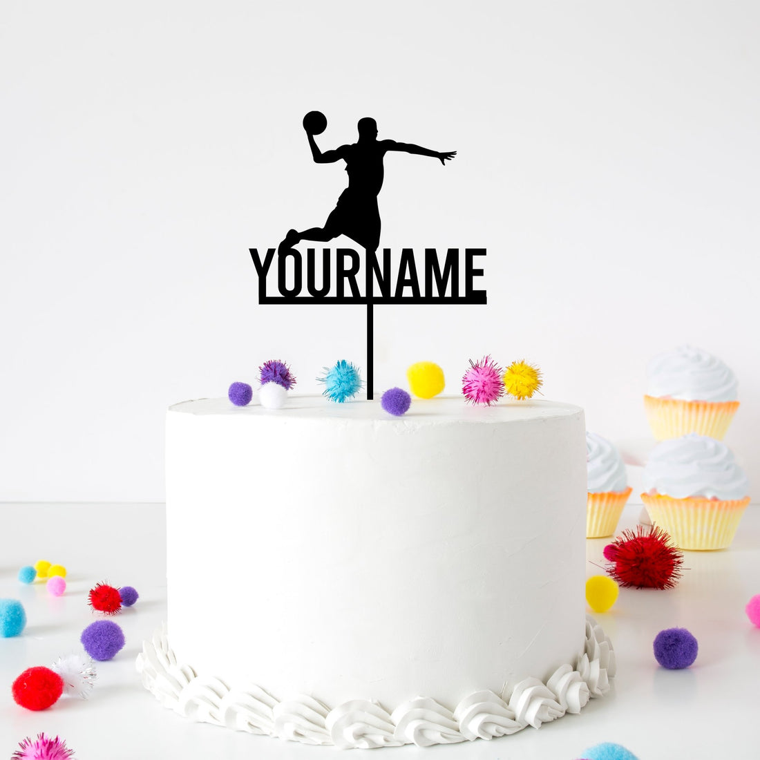 Basketball Acrylic Cake Topper - Cake Topper Warehouse