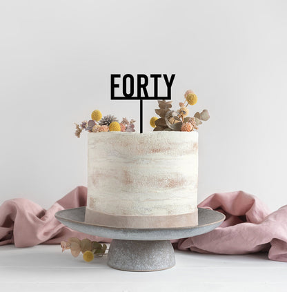Bold Birthday Age Acrylic Cake Topper - Cake Topper Warehouse