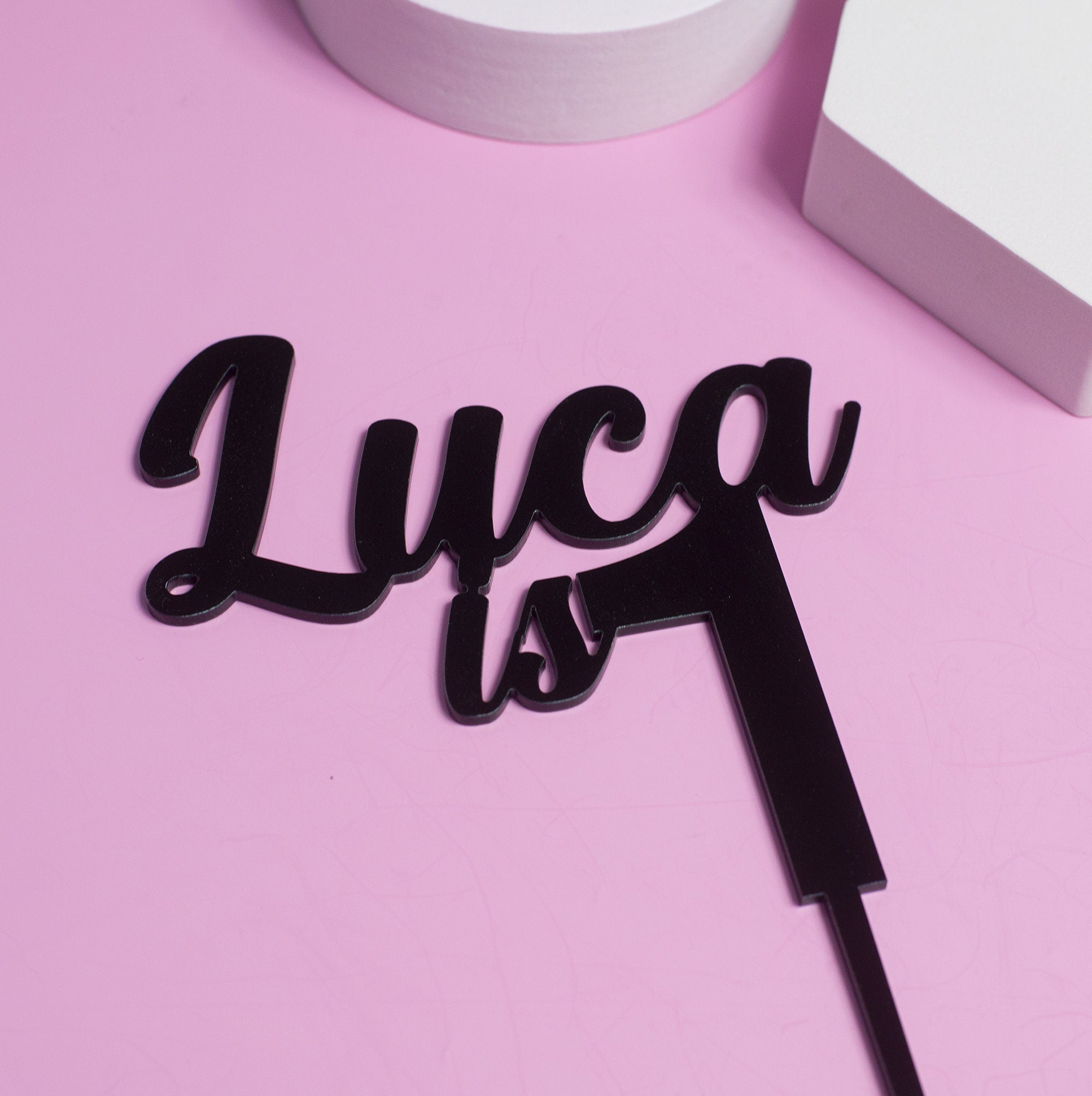 Italic Personalised Name and Age Cake Topper - Cake Topper Warehouse