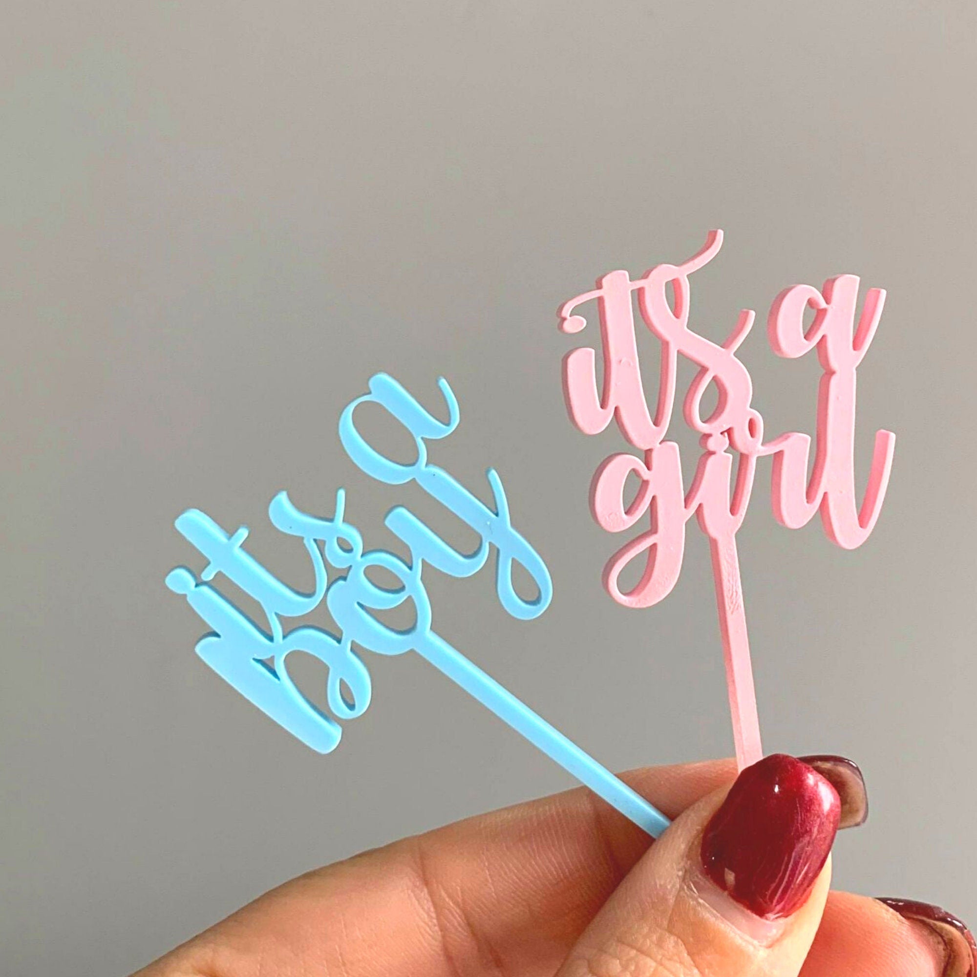 Its A Girl Its A Boy Mini Cupcake Toppers - Cake Topper Warehouse