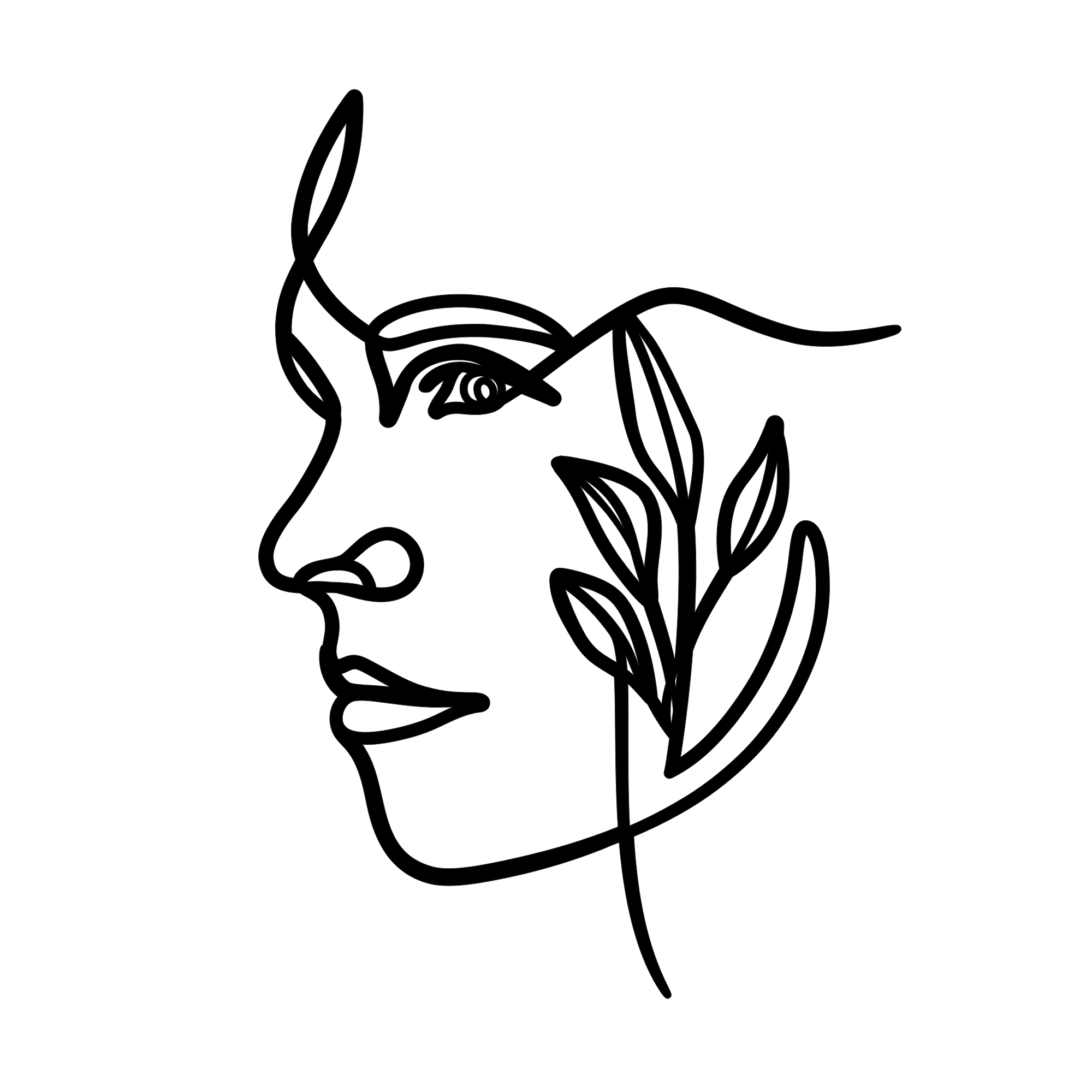 Line Art Face Cake Charm - Cake Topper Warehouse