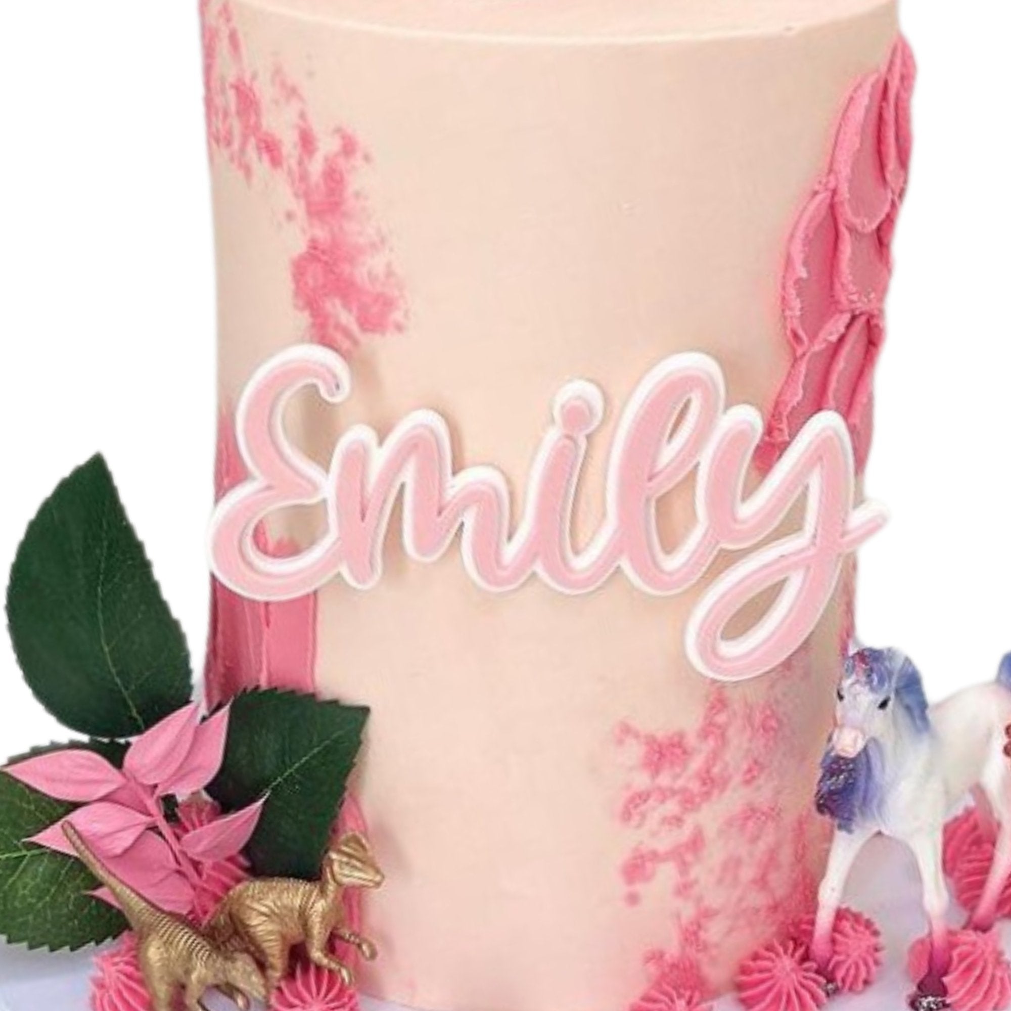 Modern Font Acrylic Name Cake Charm and Age Topper - Cake Topper Warehouse