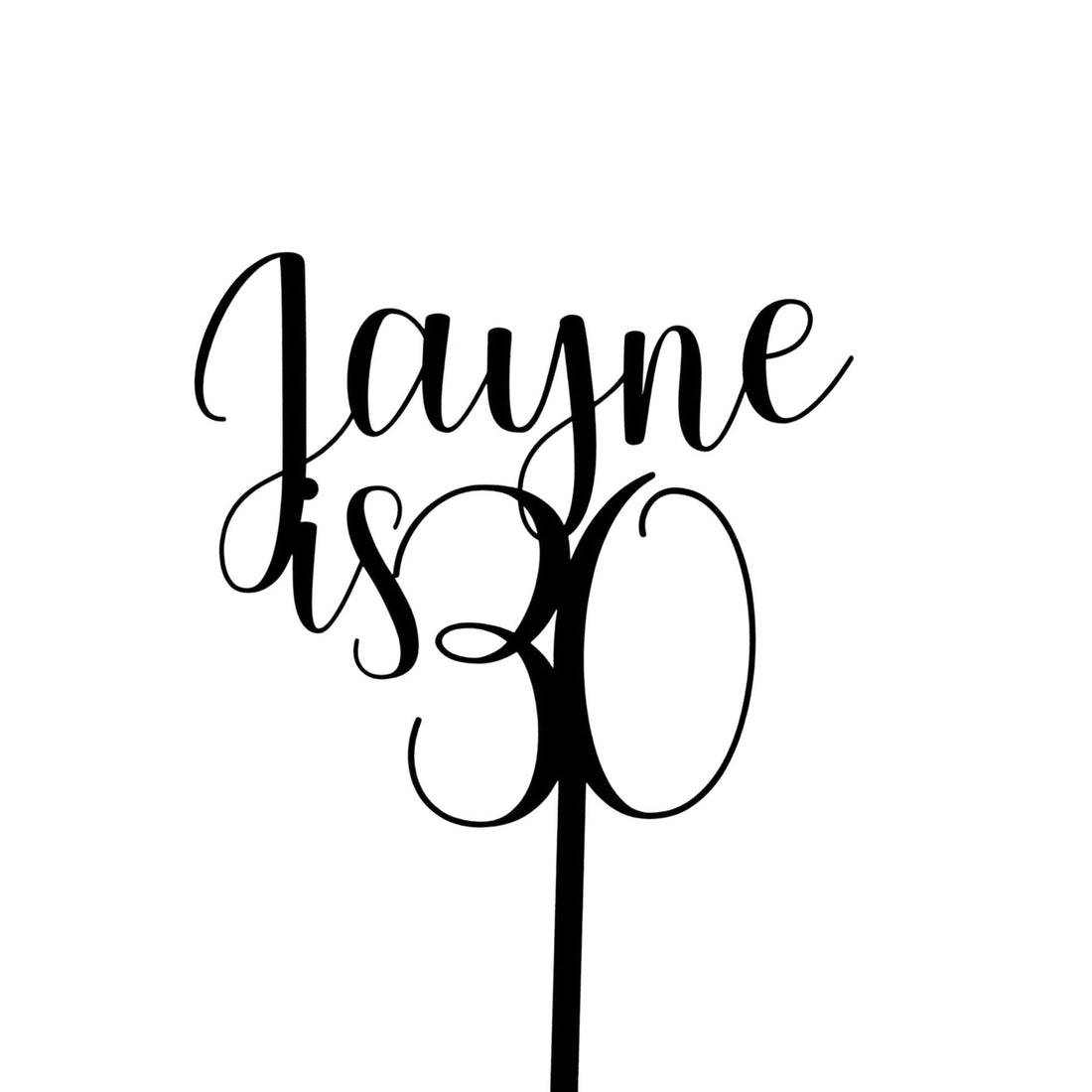 Name and Age Single Layer Acrylic Cake Topper - Cake Topper Warehouse