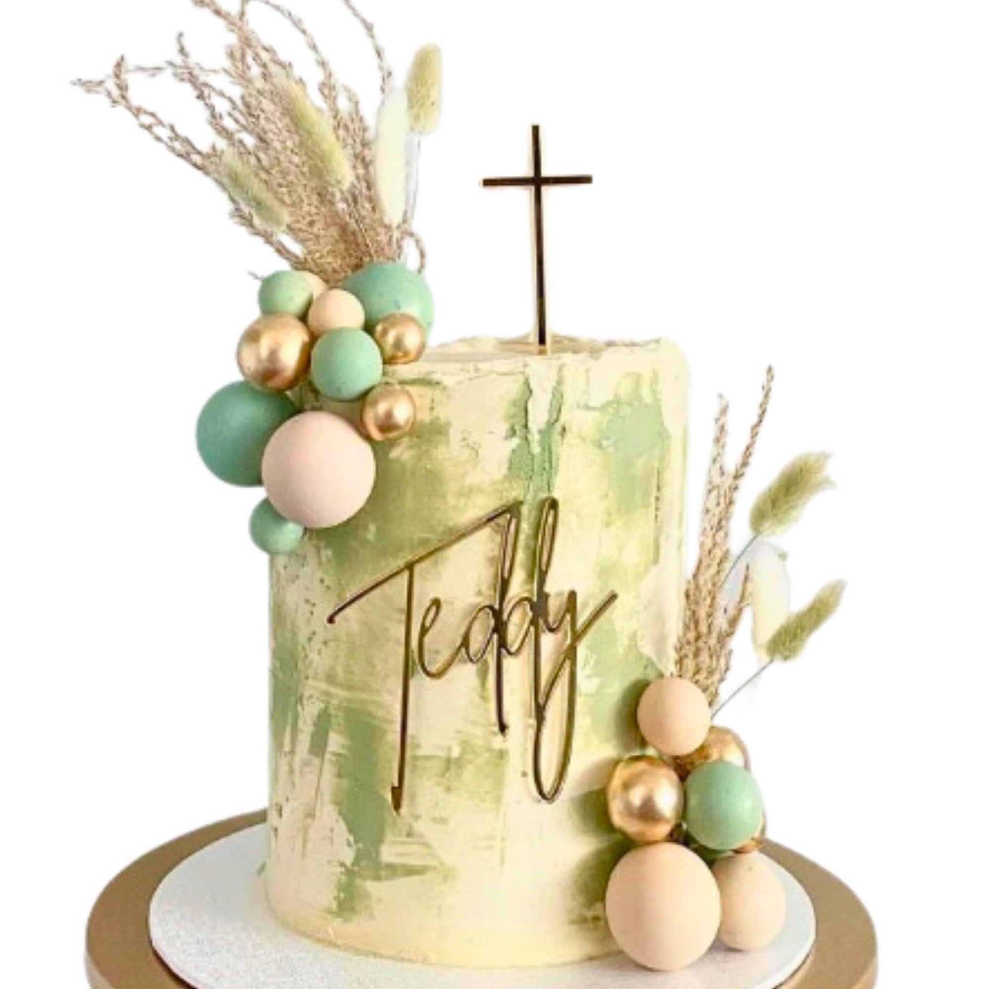 Skinny Cross Cake Charm - Cake Topper Warehouse