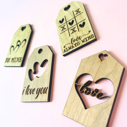 Wooden Gift Tags Valentines - Cake Topper Warehouse