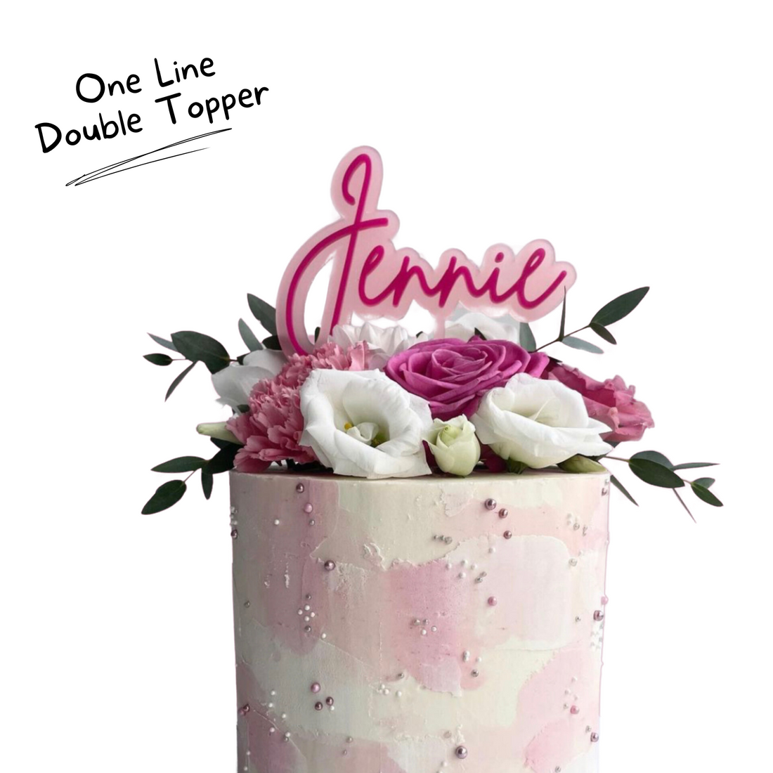 One Line Double Cake Topper