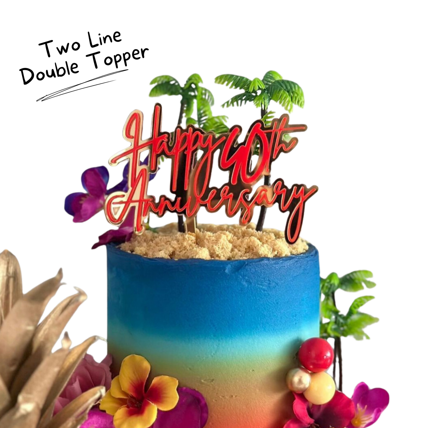 Two Line Double Cake Topper