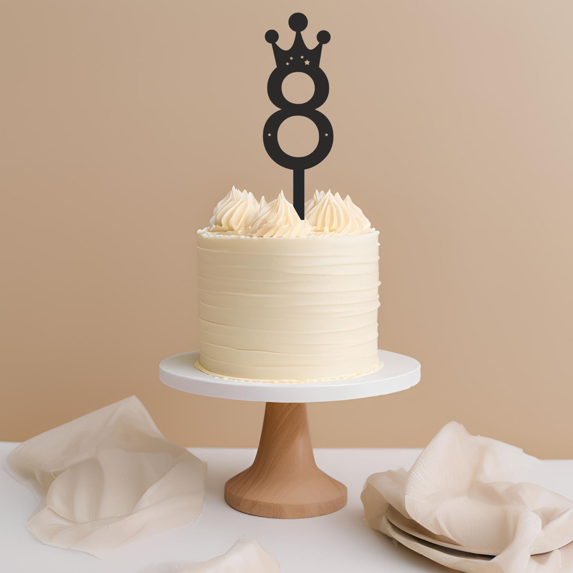 Age 8 Crown Cake Topper