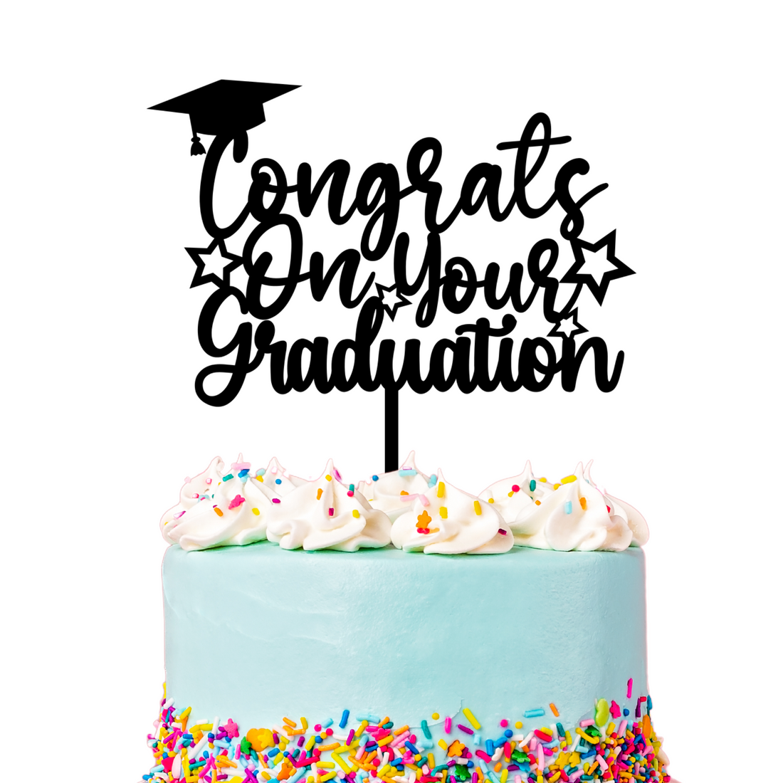 congratulations on your graduation cake topper