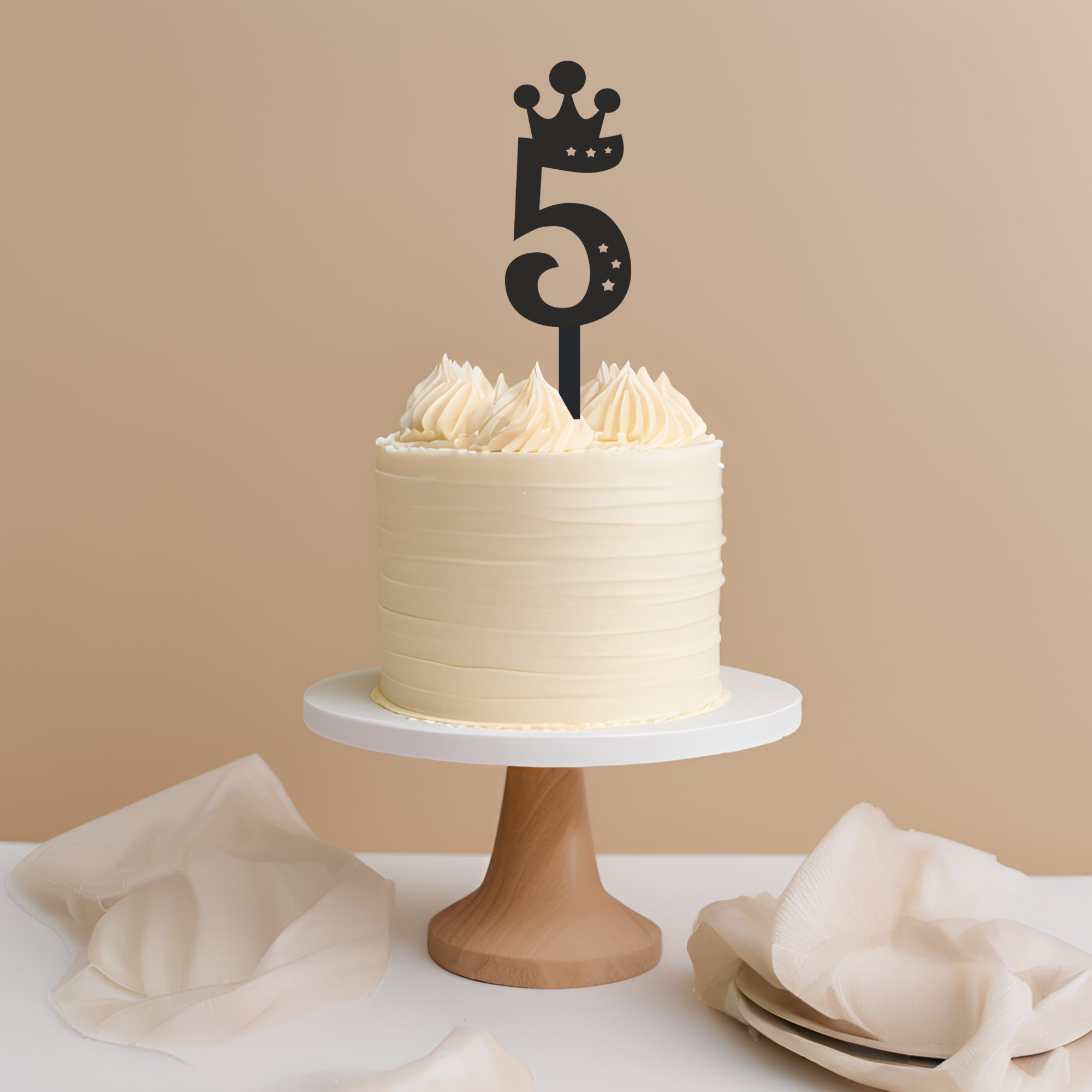 Age 5 Crown Cake Topper