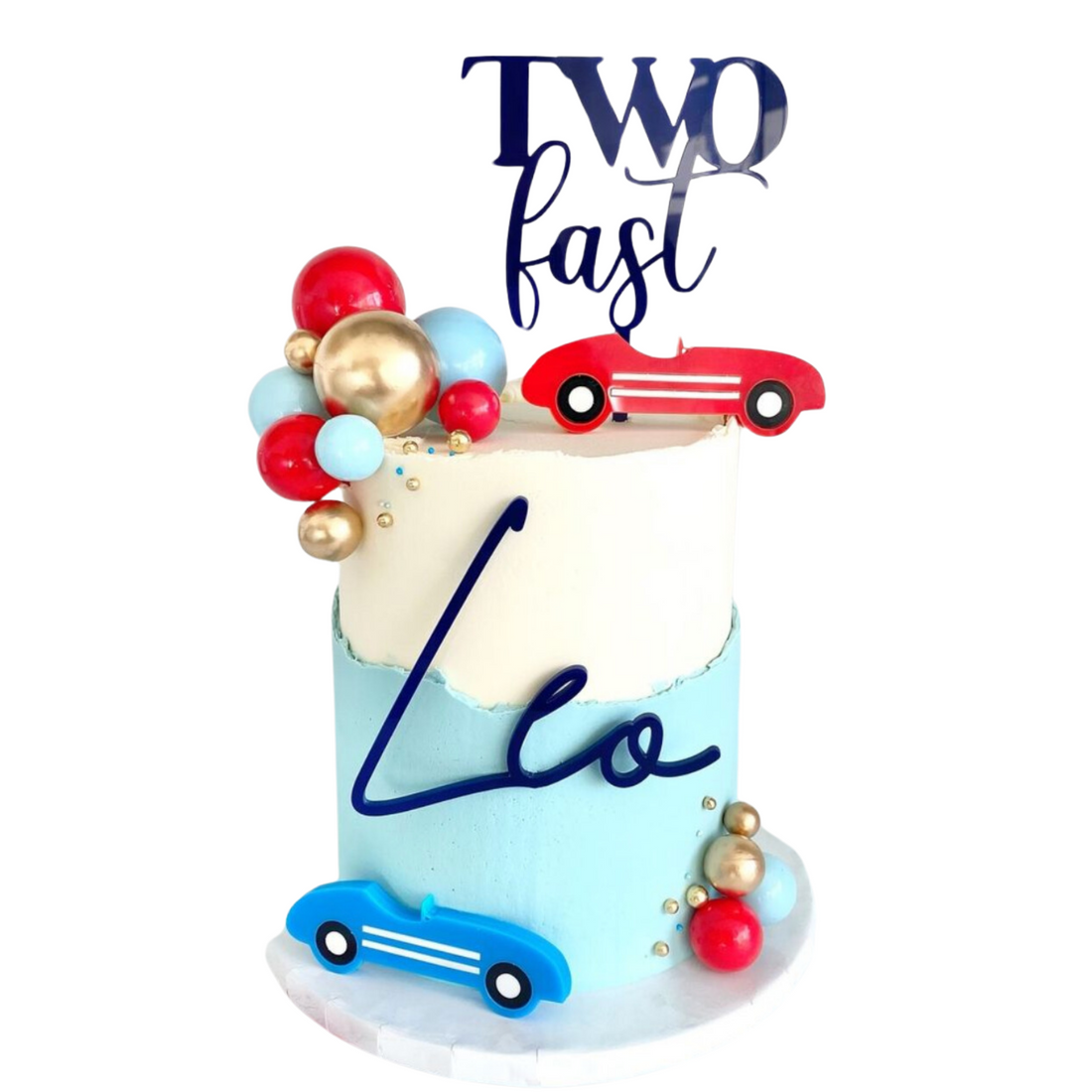 two fast cake topper
