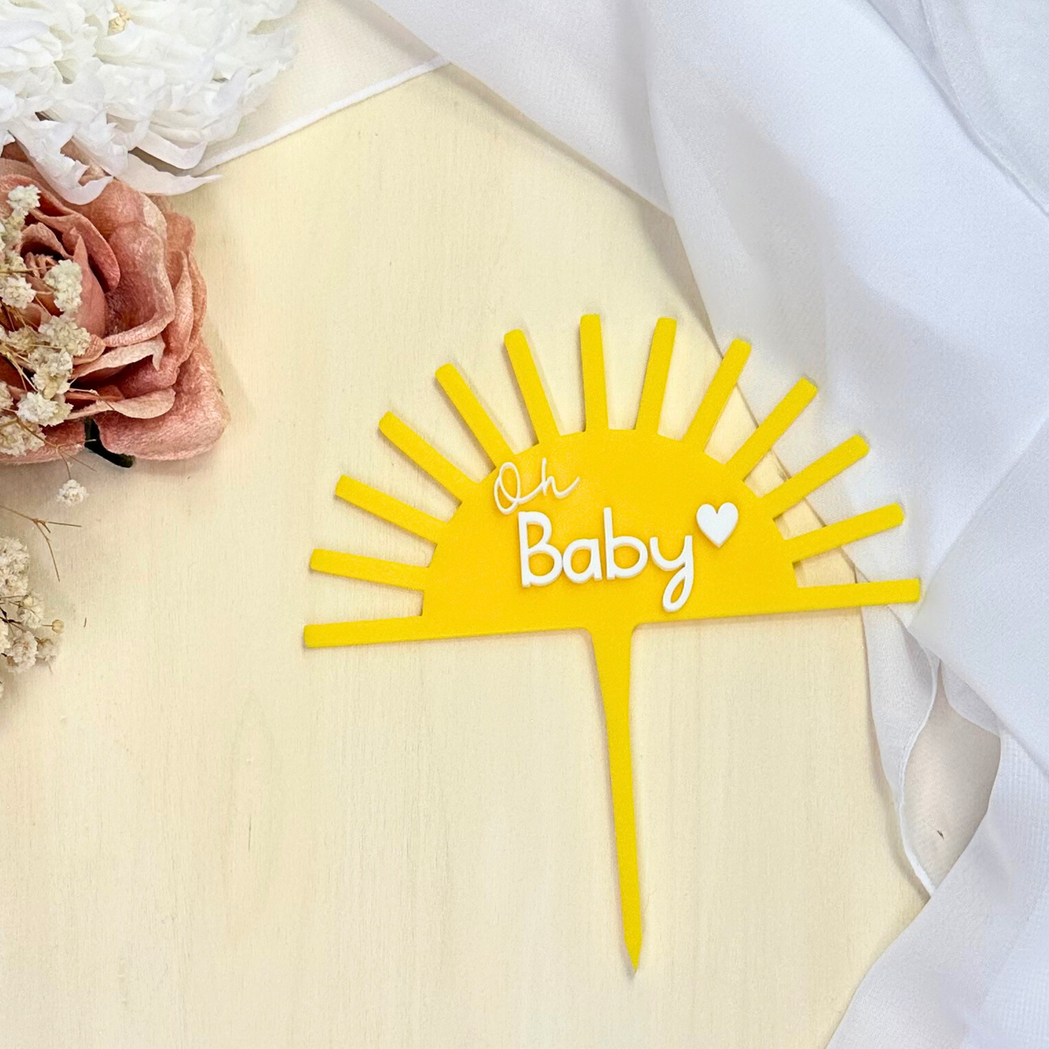 Oh Baby Boho Sun Cake Topper