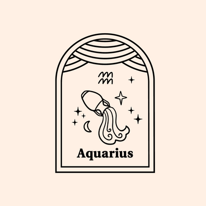 Aquarius Themed Cupcake Tag