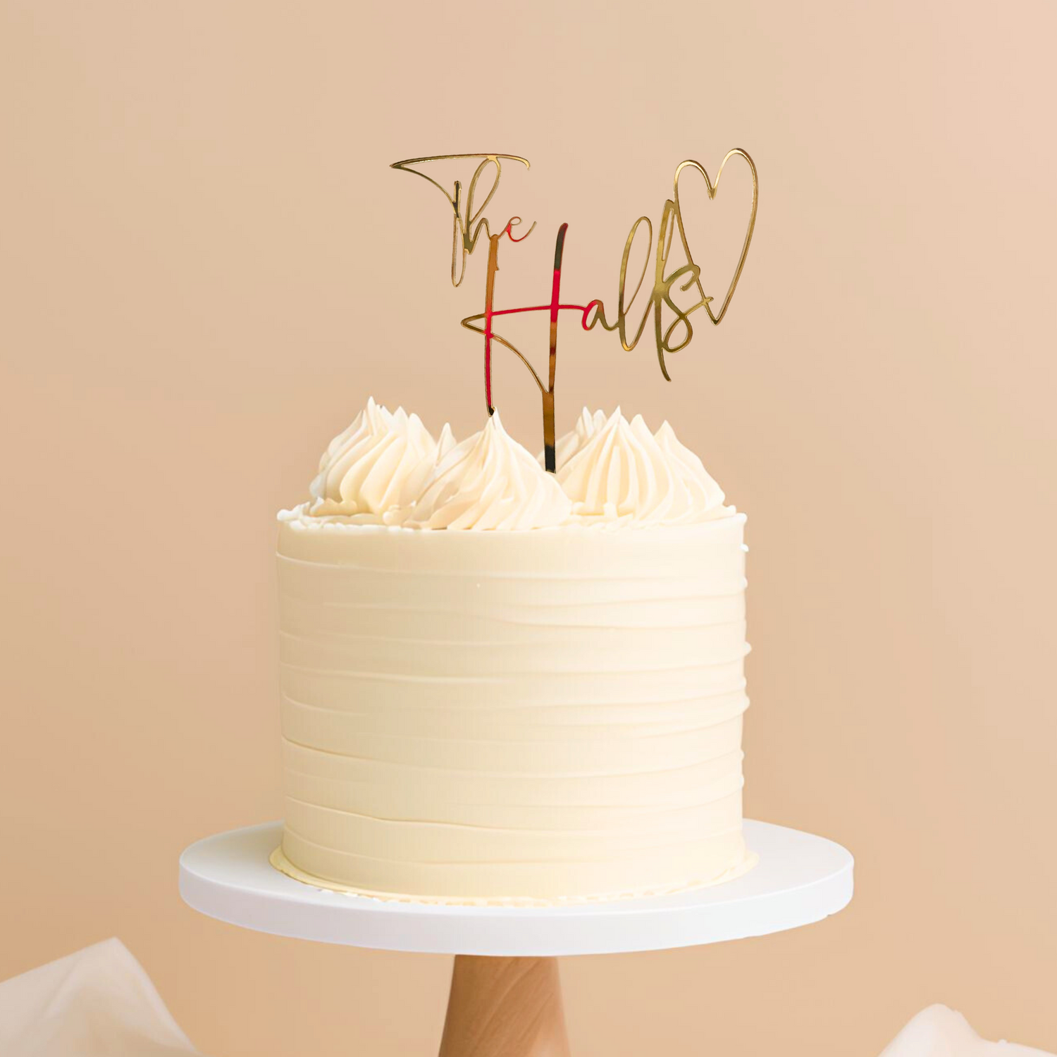 Surname and Heart Wedding Cake Topper