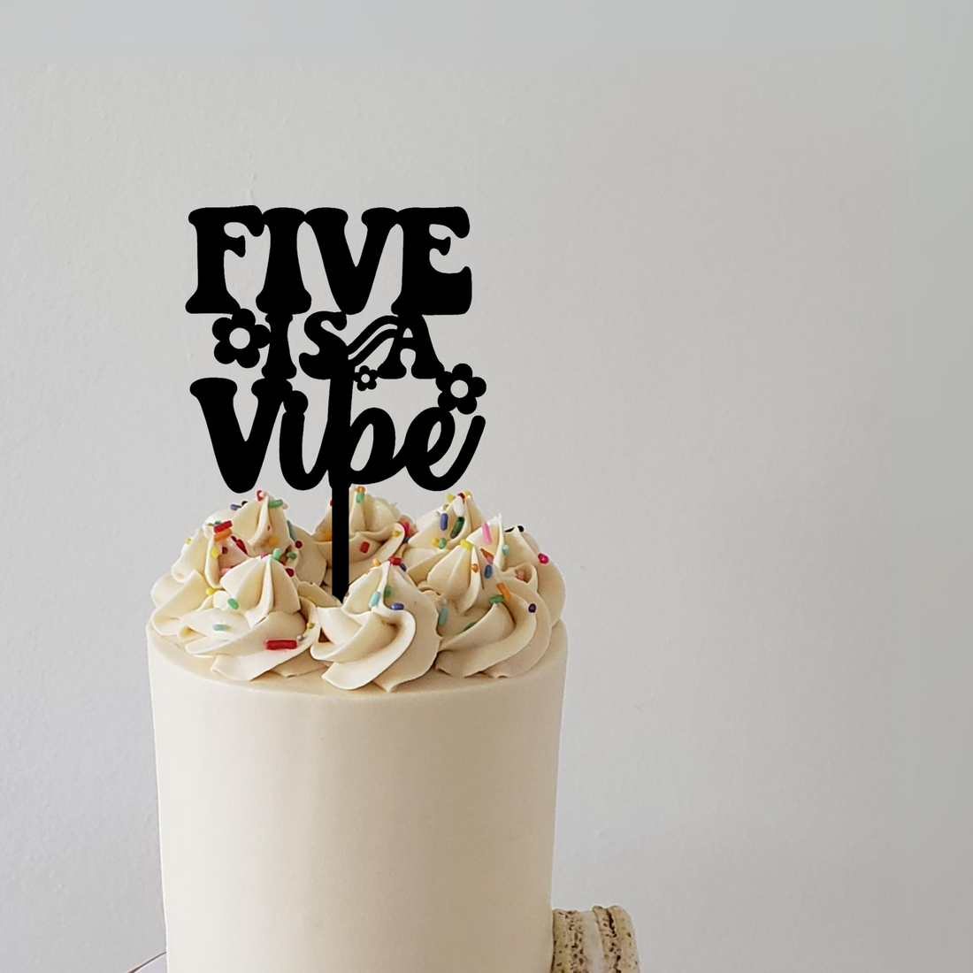 Five is a Vibe Cake Topper