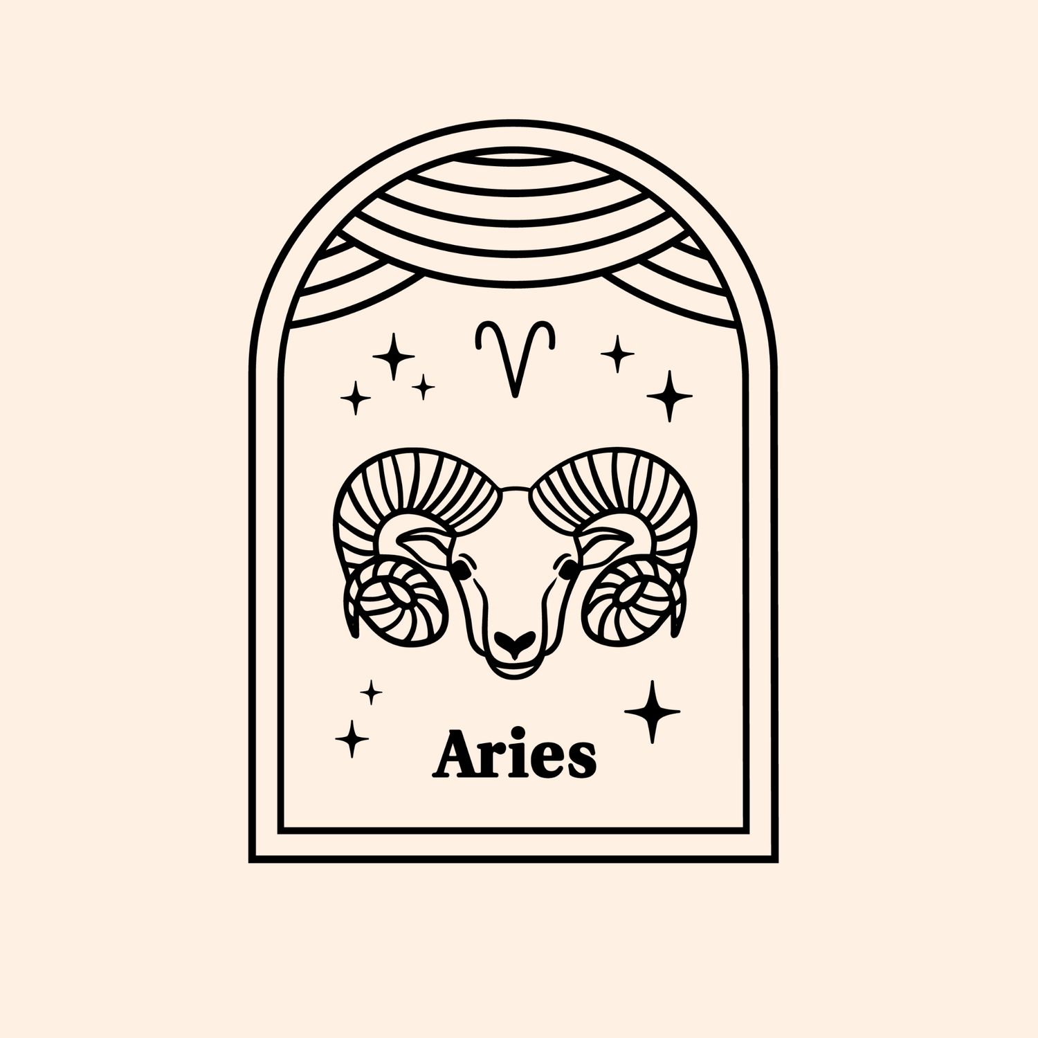 Aries Themed Cupcake Tag