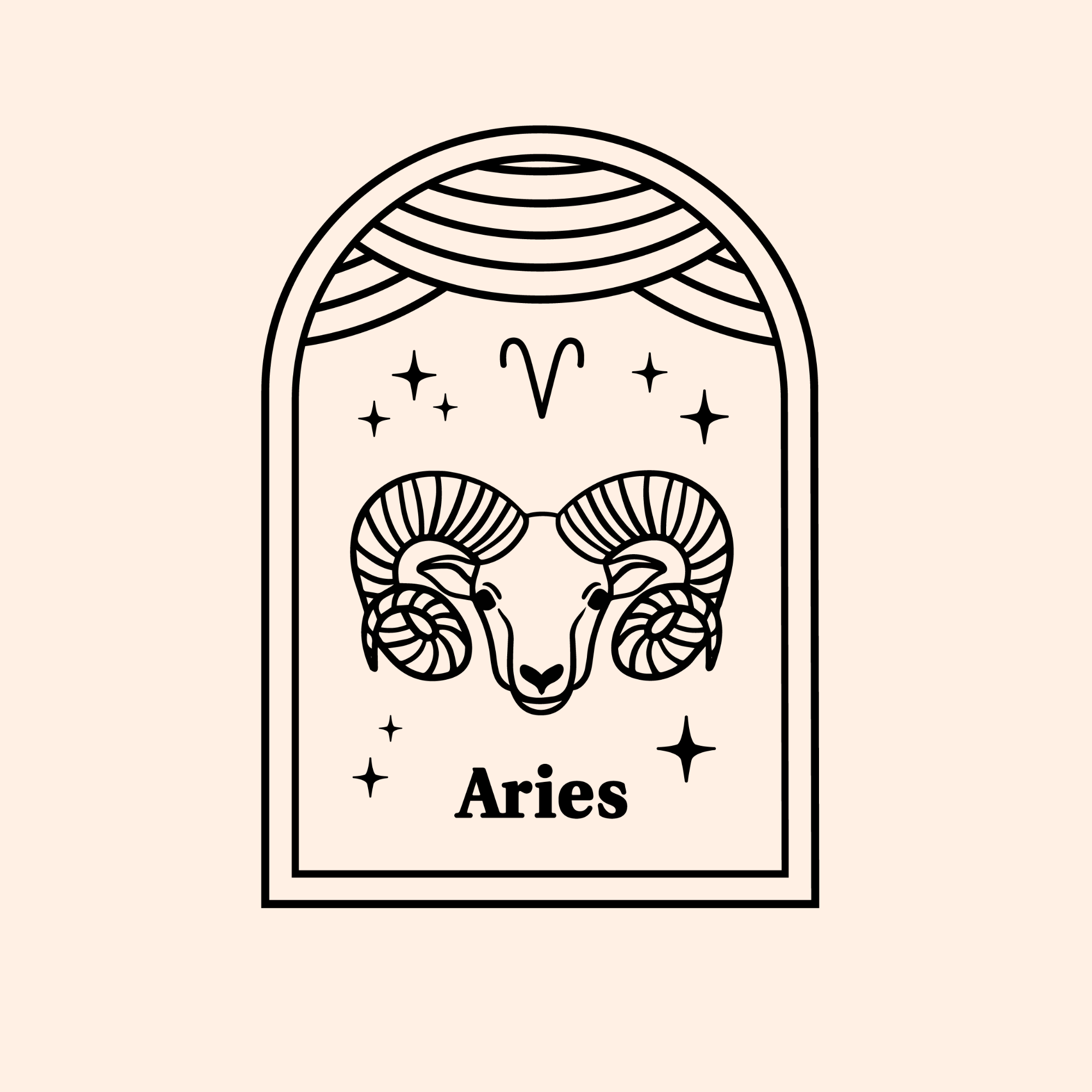 Aries Themed Cupcake Tag