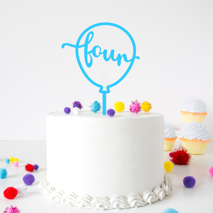 Age Birthday Balloon Acrylic Cake Topper