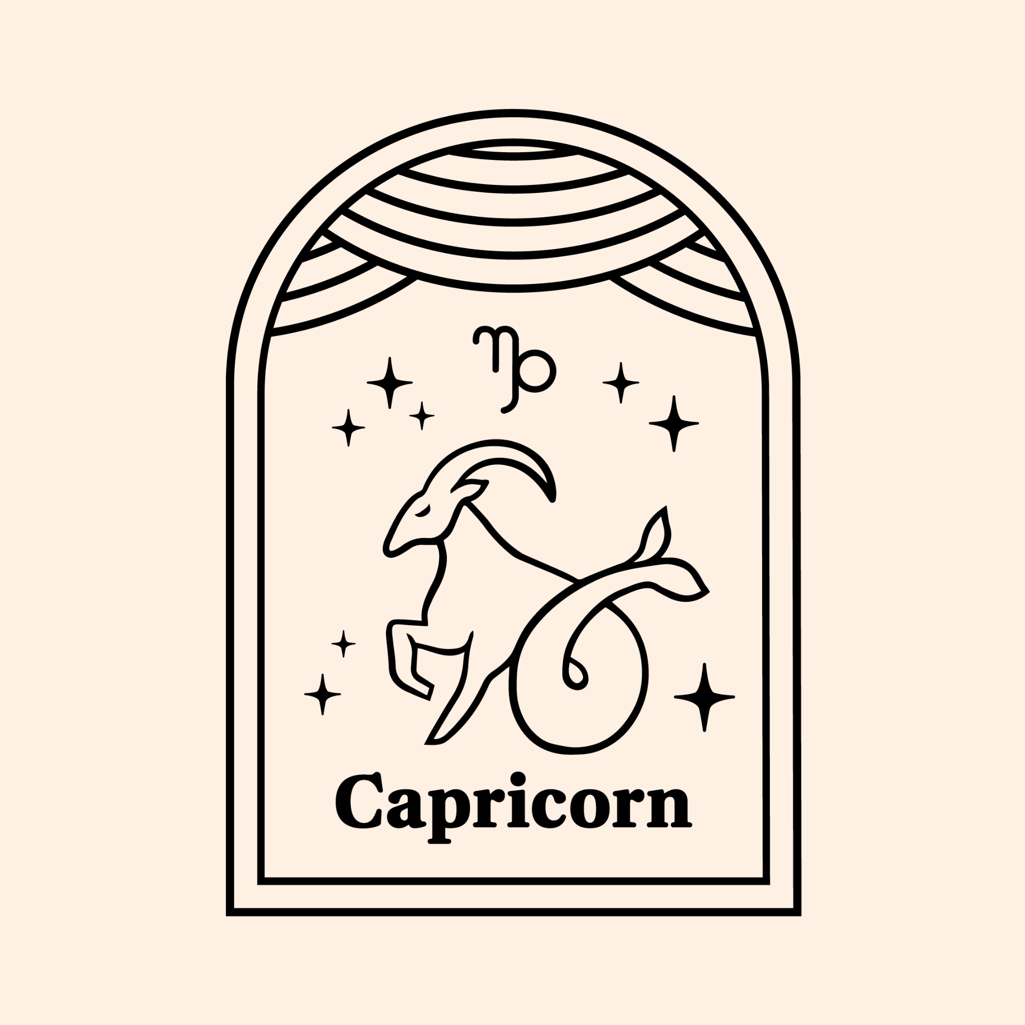 Capricorn Themed Cupcake Tag