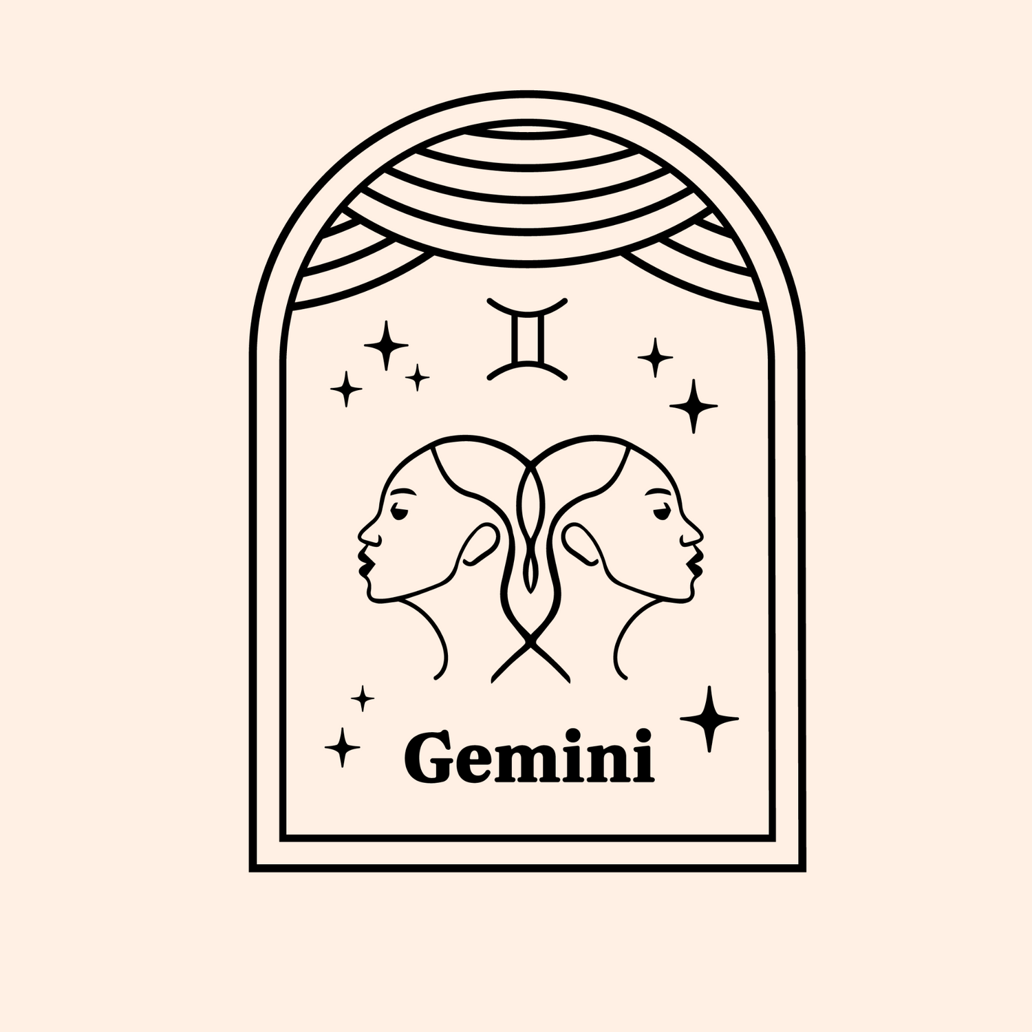 Gemini Themed Cupcake Tag