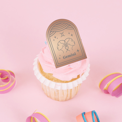 Gemini Themed Cupcake Tag