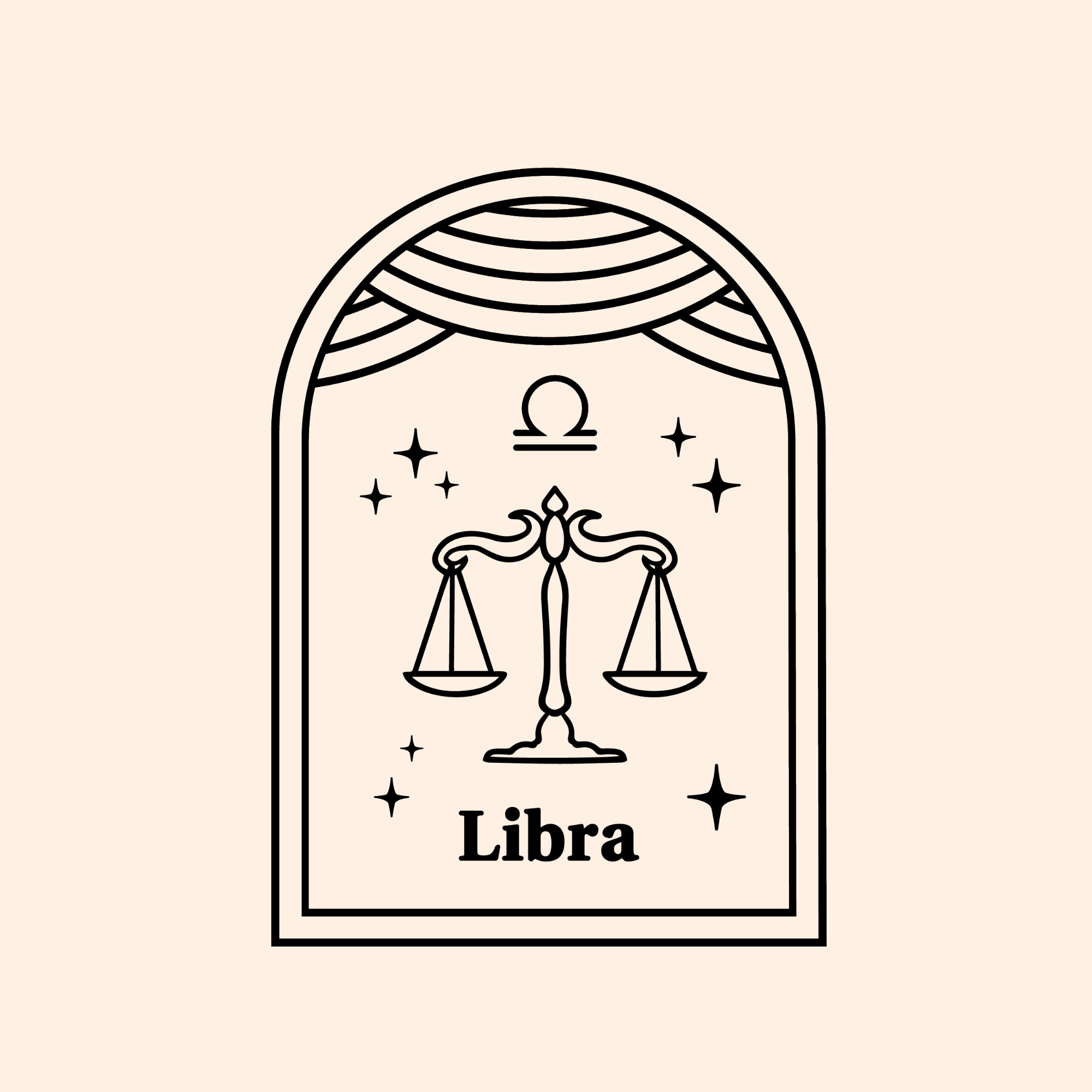 Libra Themed Cupcake Tag