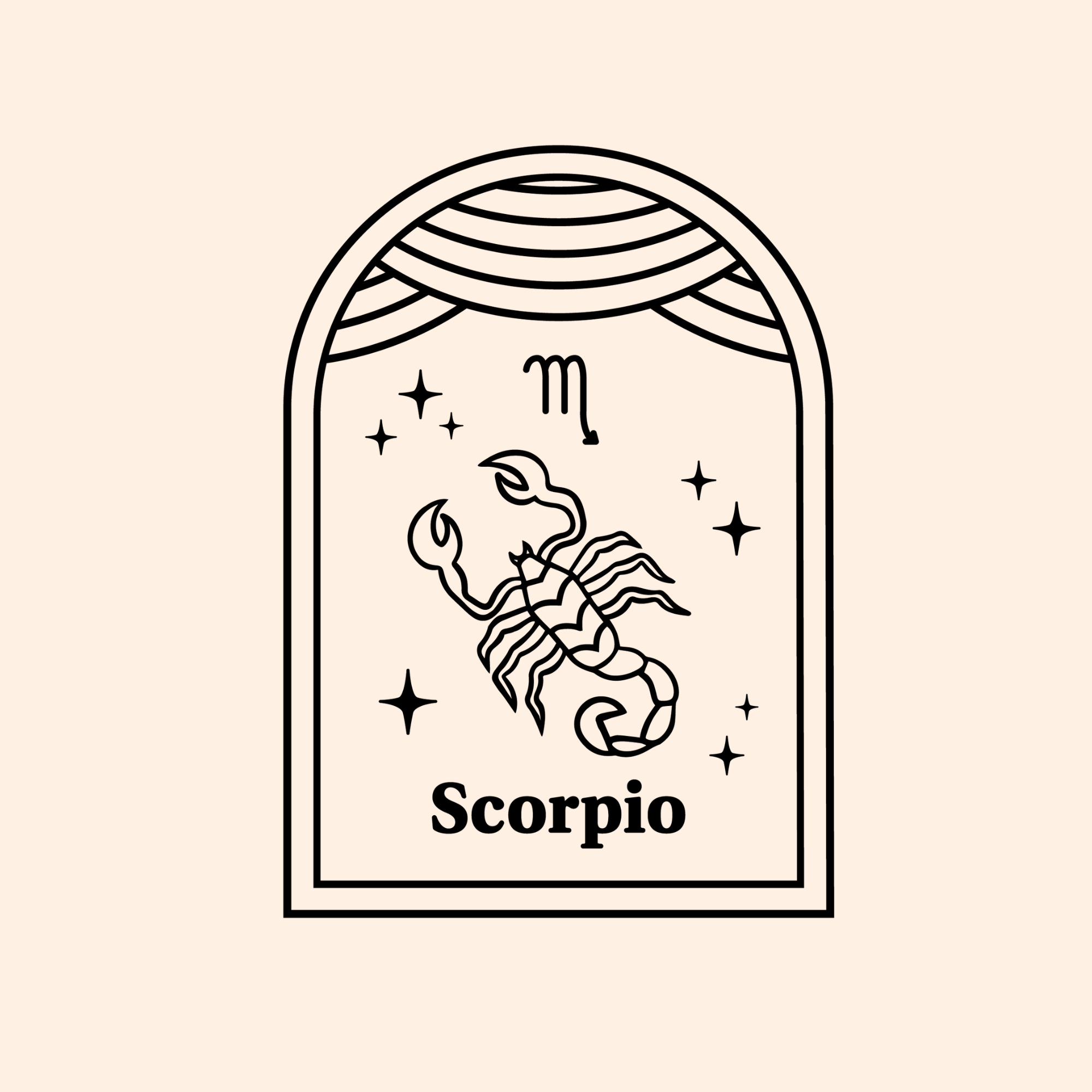 Scorpio Themed Cupcake Tag