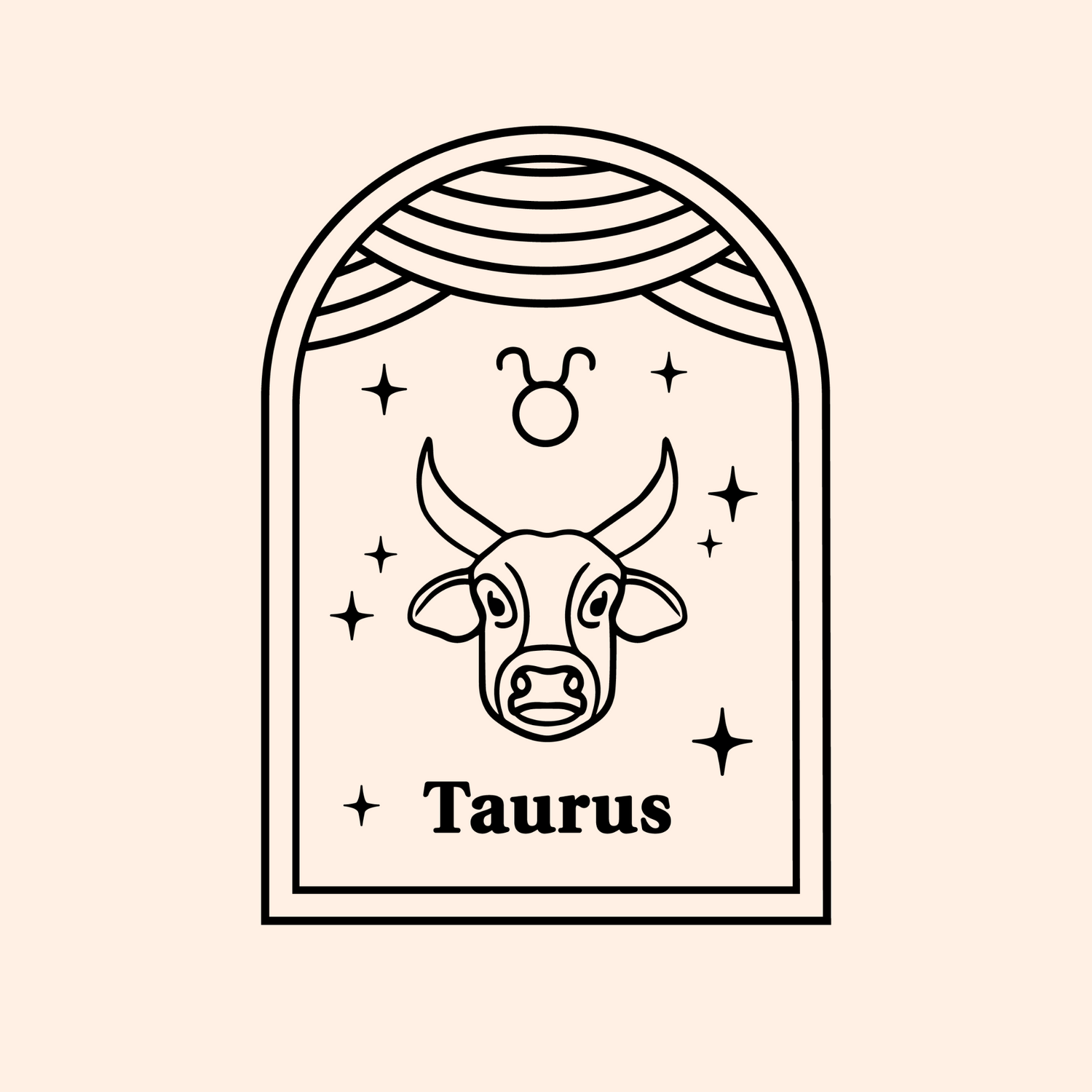 Taurus Themed Cupcake Tag