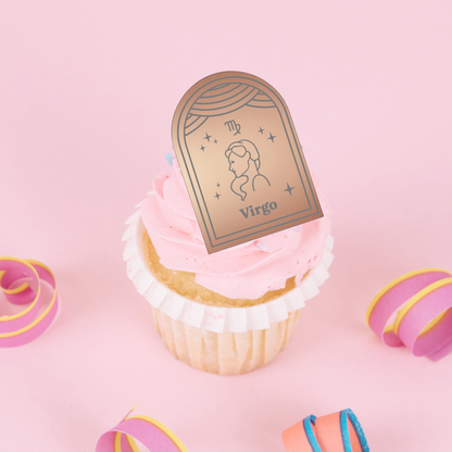 Virgo Themed Cupcake Tag