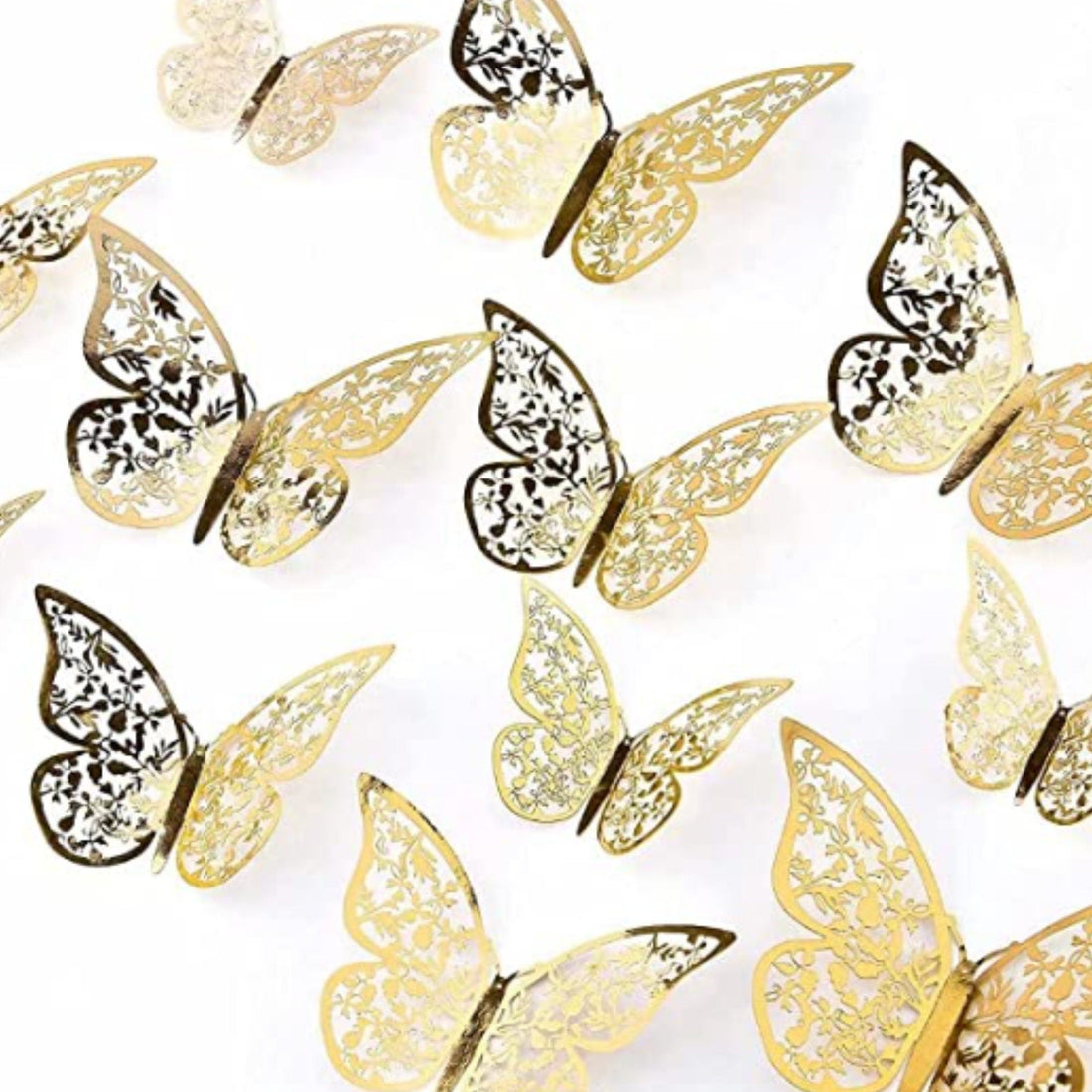 12 Pack of Foil Butterflies for Cake Decoration - Cake Topper Warehouse