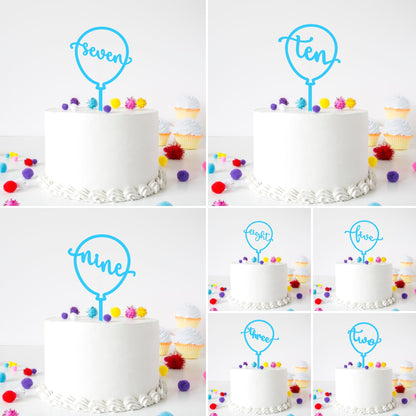 Age Birthday Balloon Acrylic Cake Topper - Cake Topper Warehouse