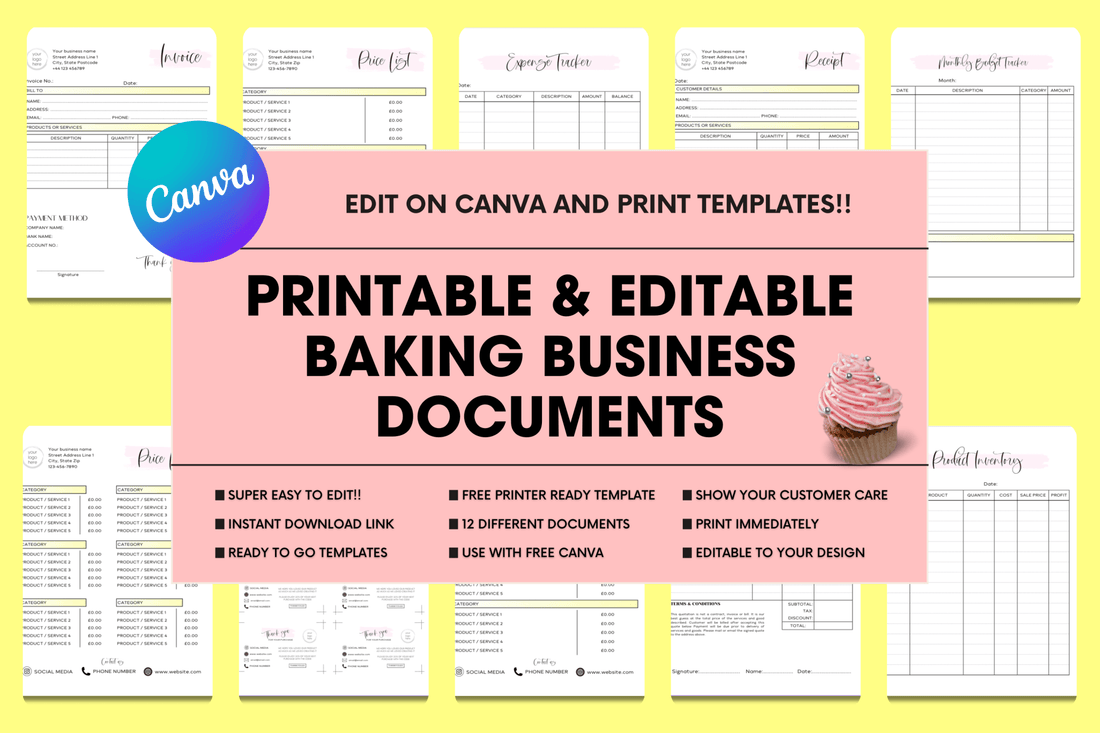 Baking Business Documents - Cake Topper Warehouse