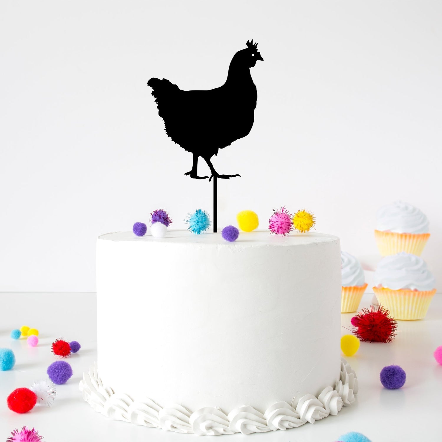 Chicken Acrylic Cake Topper - Cake Topper Warehouse