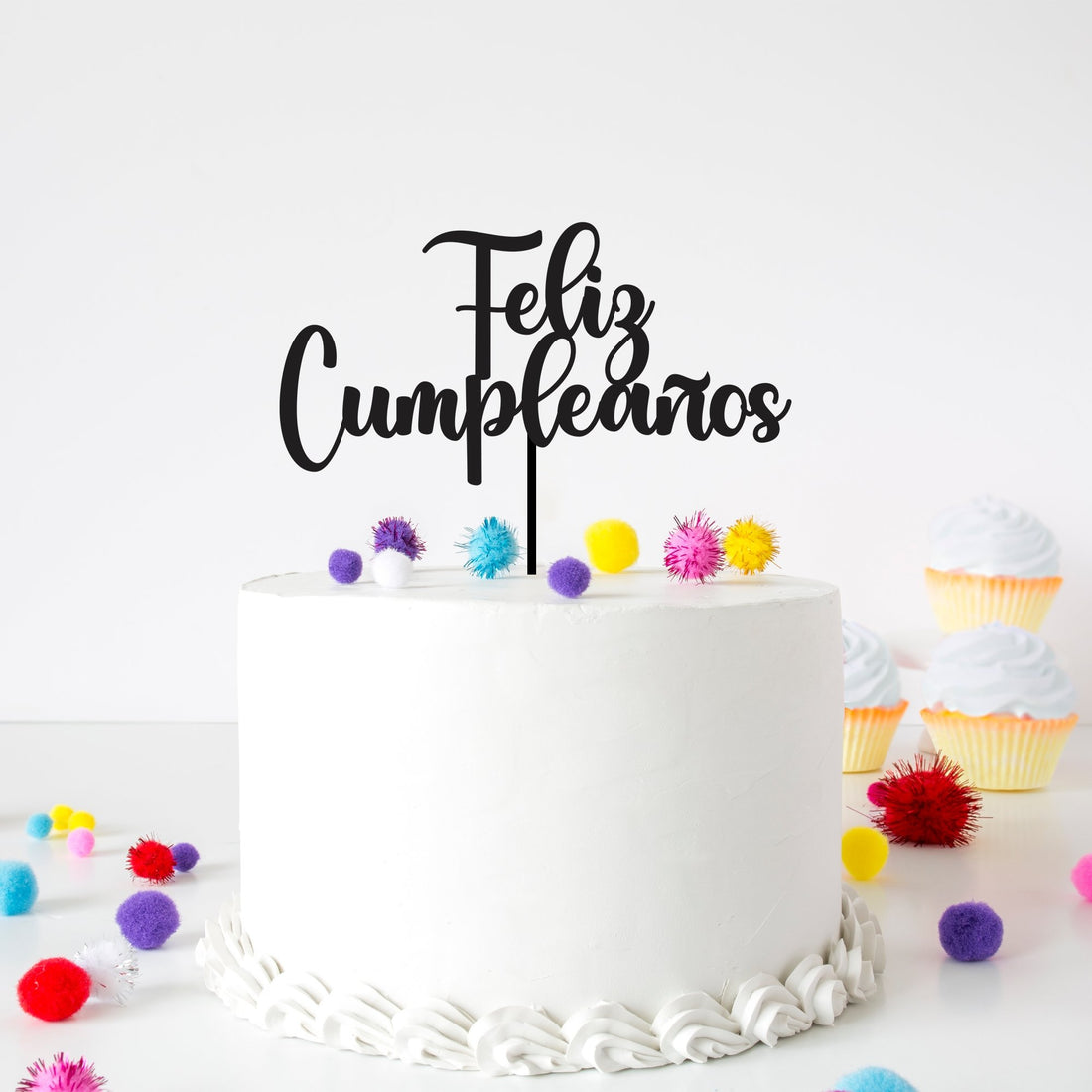 Feliz Cumpleanos Acrylic Cake Topper - Cake Topper Warehouse