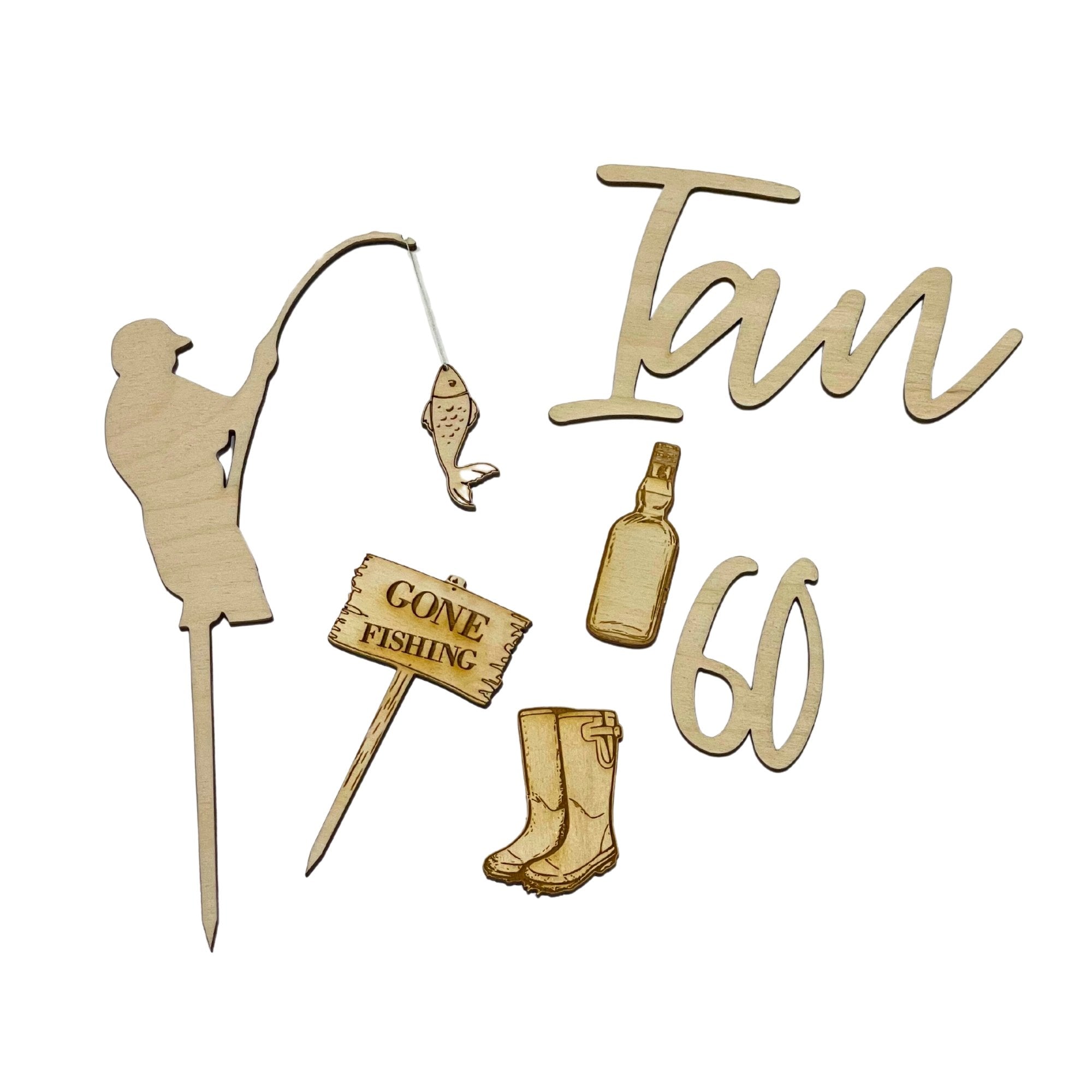 Fishing Theme Cake Topper - Cake Topper Warehouse