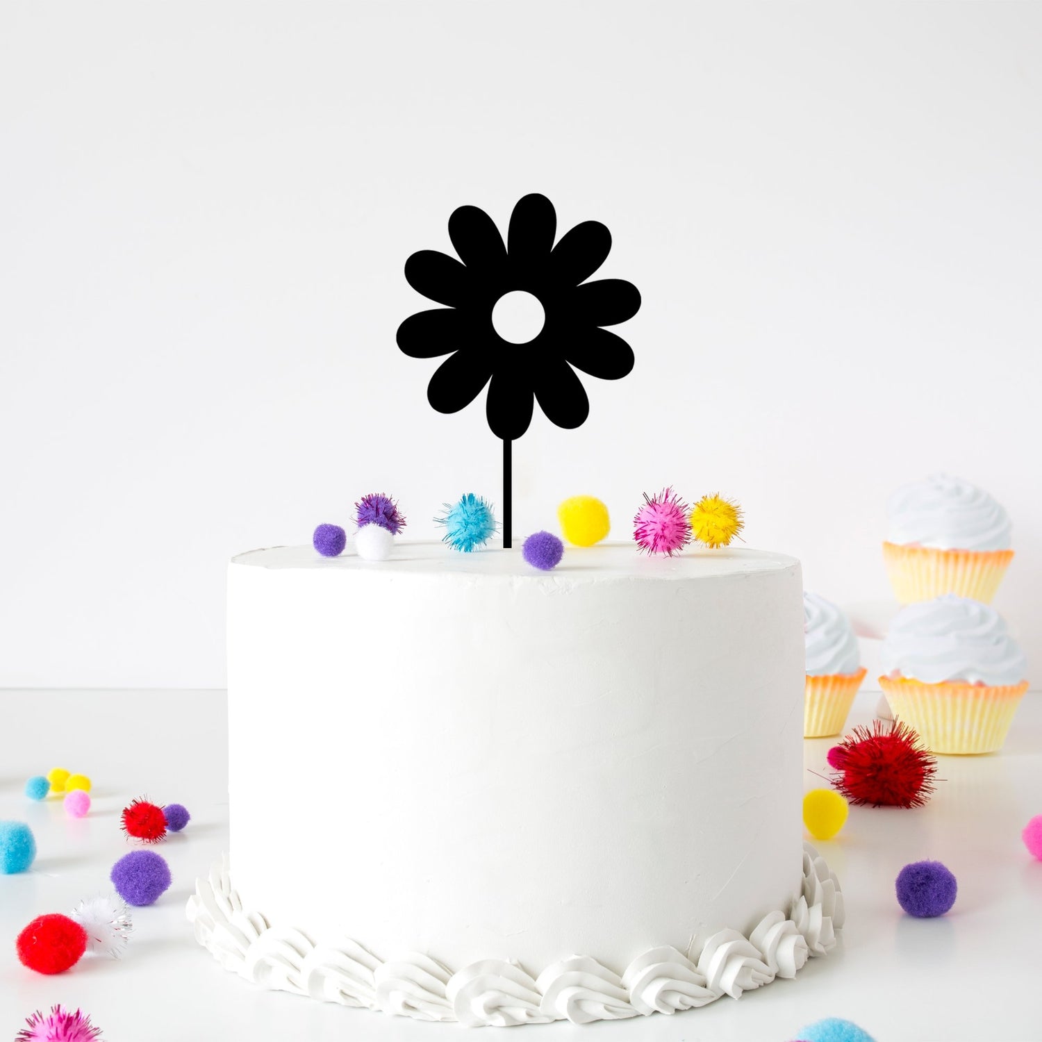 Flower Acrylic Cake Topper - Cake Topper Warehouse
