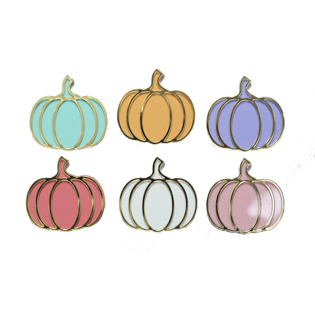 Gold and Pastel Pumpkin Cupcake Charms - Cake Topper Warehouse