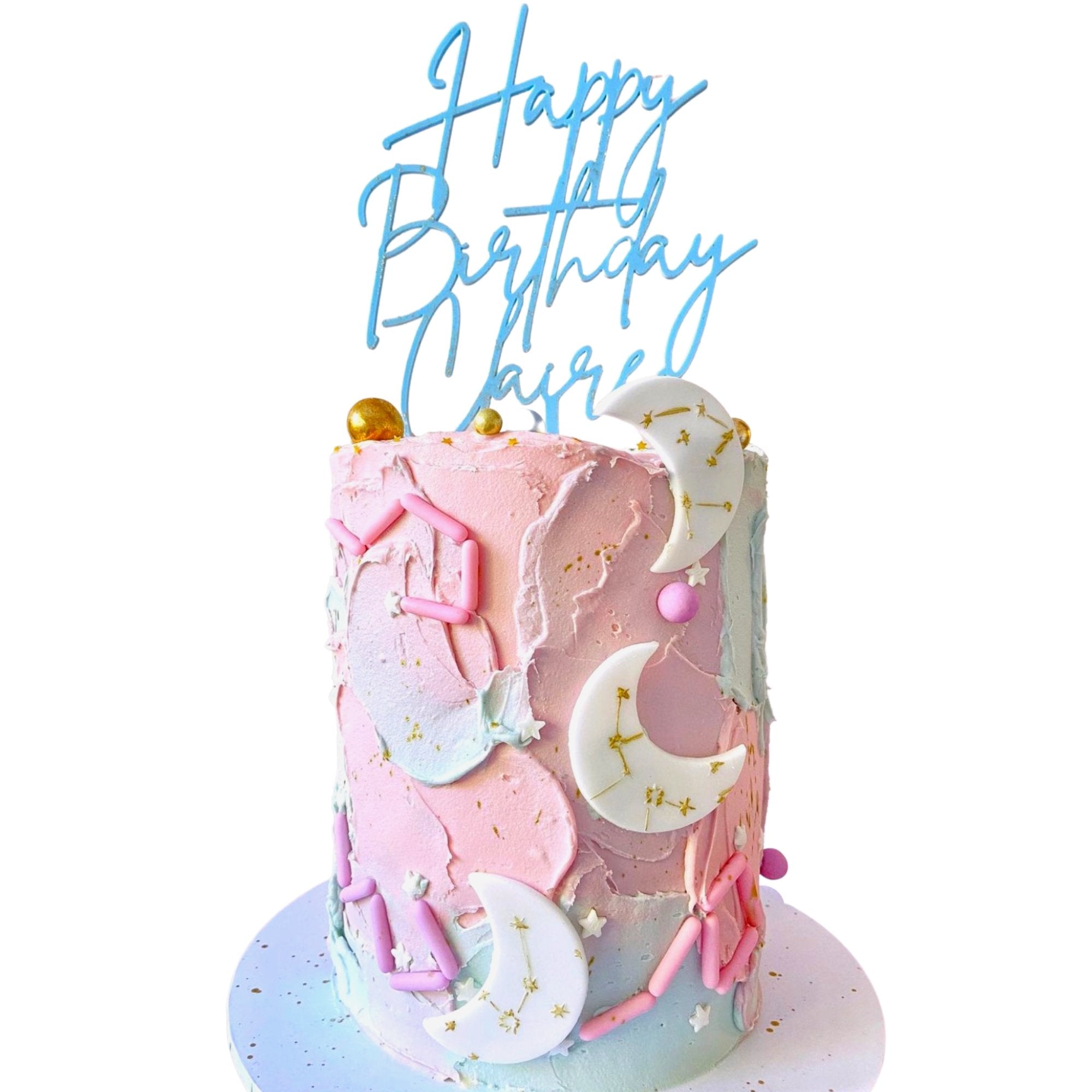 Happy Birthday- Double layer acrylic cake topper - Topptastic Ltd
