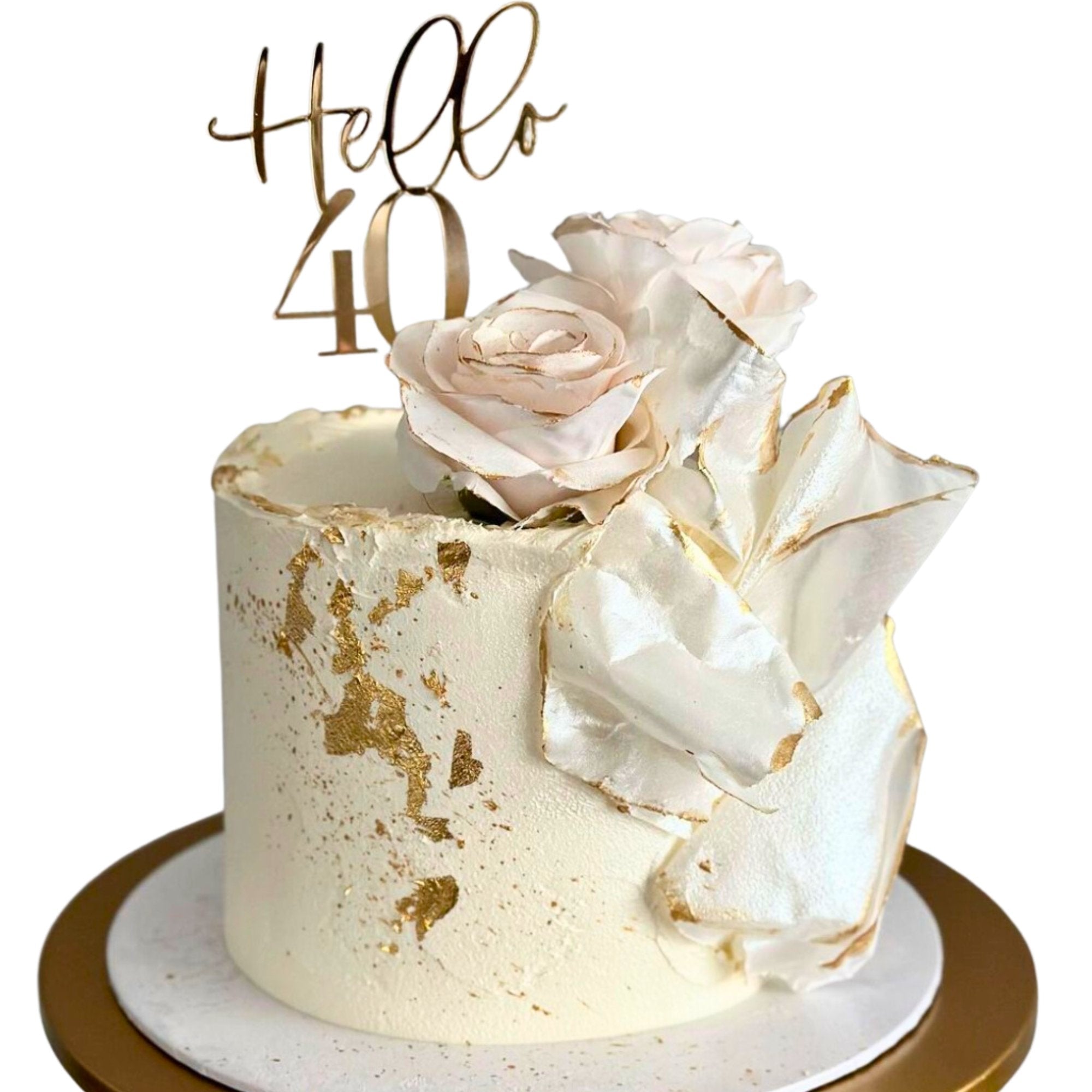Hello 40 Acrylic Cake Topper - Cake Topper Warehouse