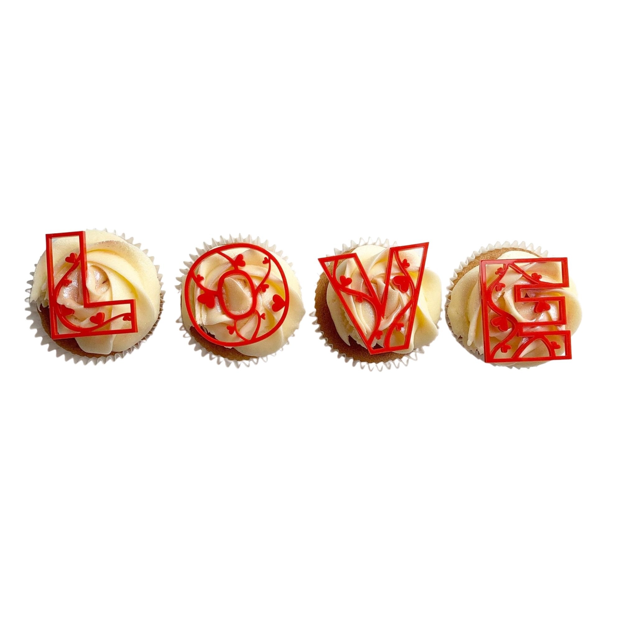 LOVE Cupcake Charms - Valentines Day Cupcakes - Cake Topper Warehouse