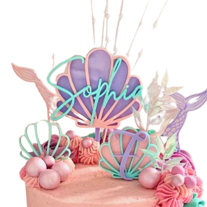 Mermaid Clam Shell Cake Topper - Cake Topper Warehouse