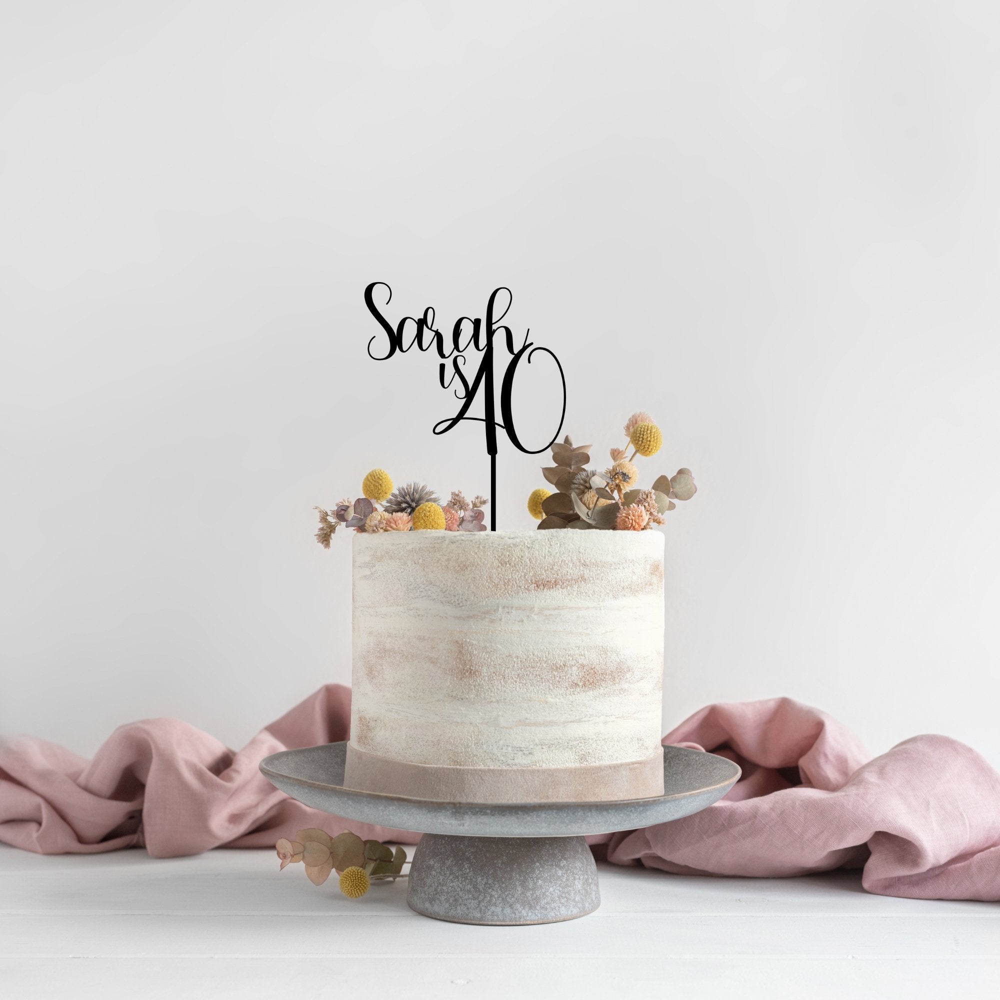 Name is Age Single Layer Acrylic Cake Topper - Style 4 - Cake Topper Warehouse