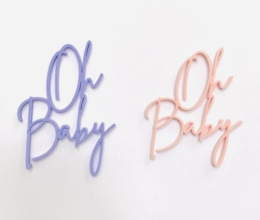 Oh Baby Word Cupcake Charm - Cake Topper Warehouse