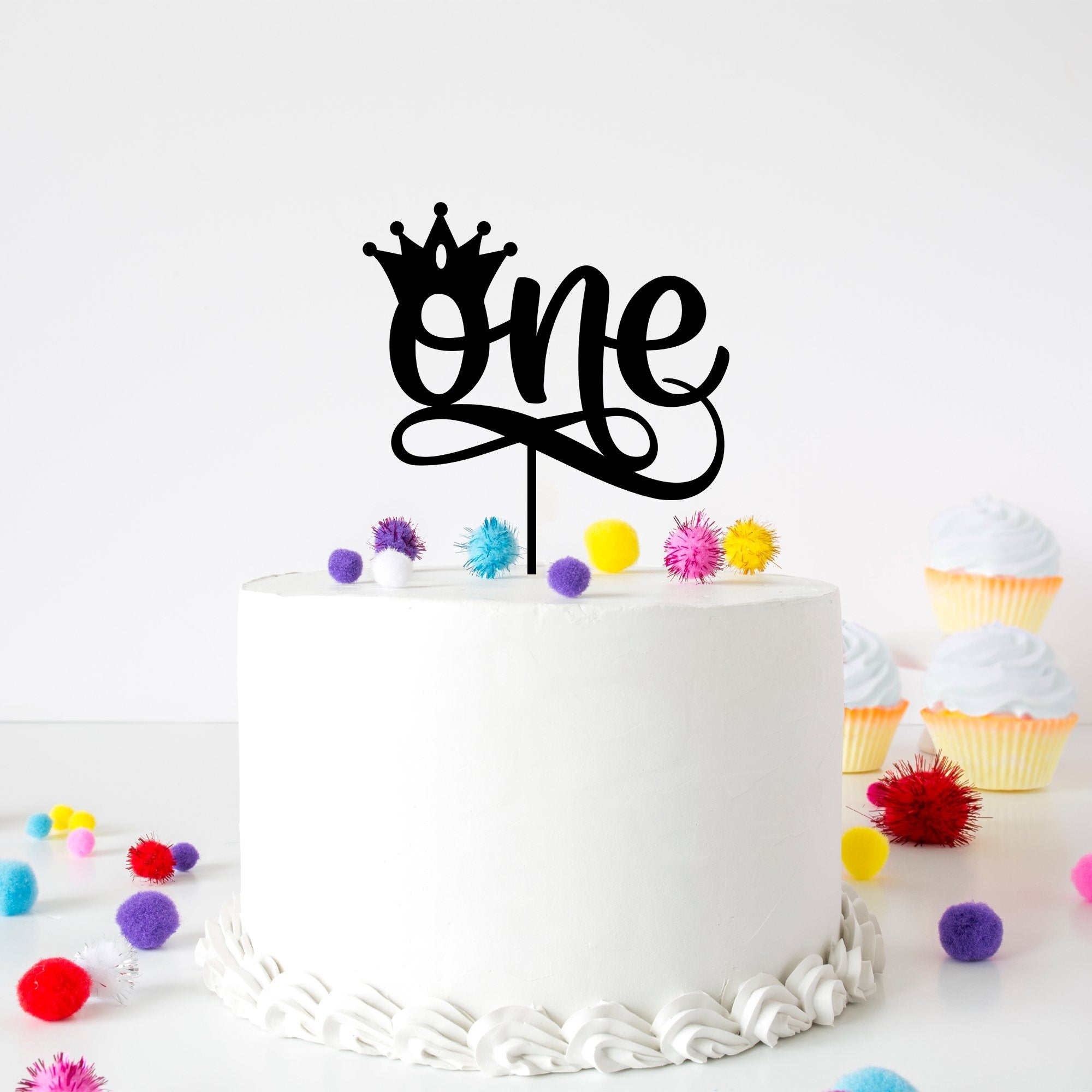 One Crown Acrylic Cake Topper - Cake Topper Warehouse