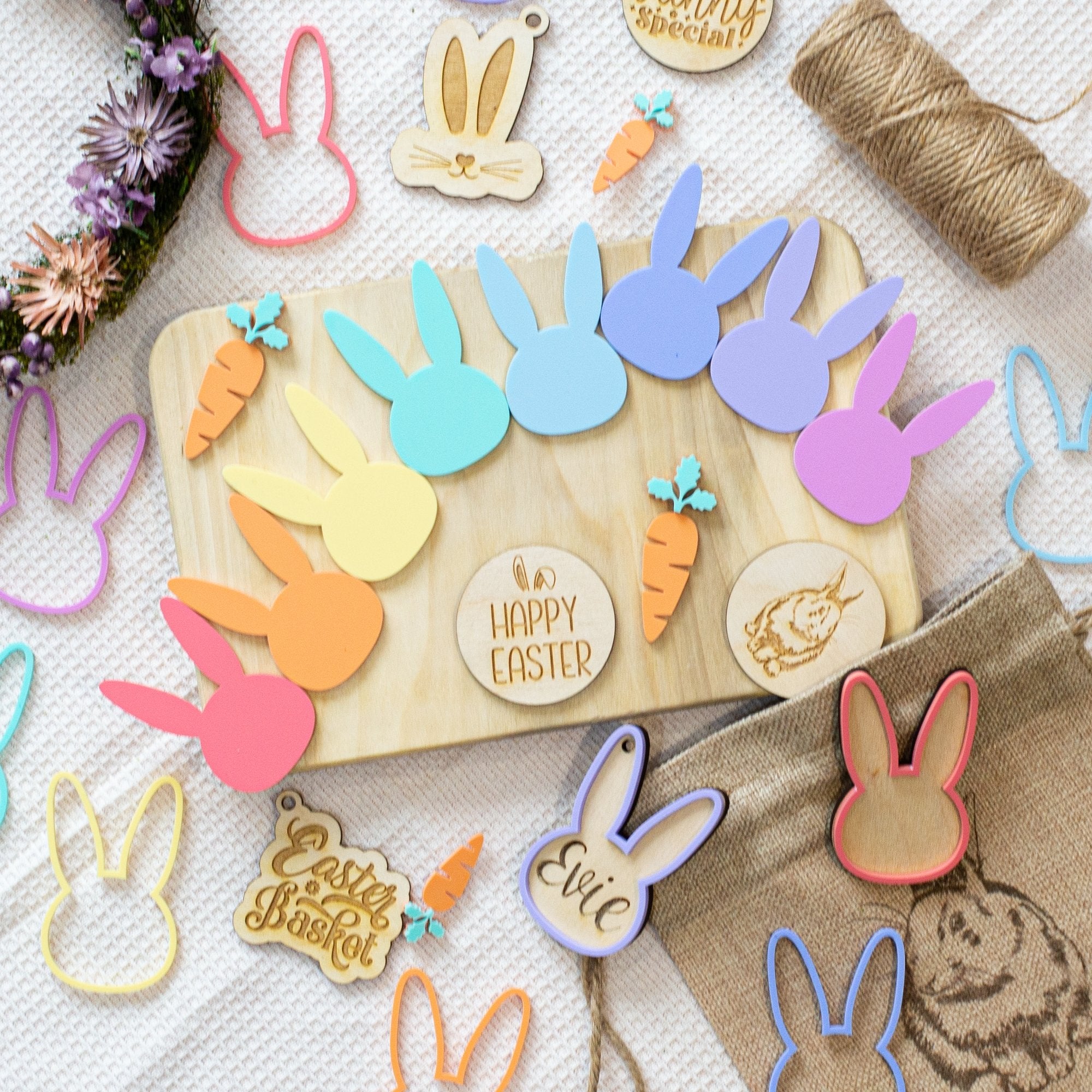 Pastel Easter Bunny Charms - Cake Topper Warehouse