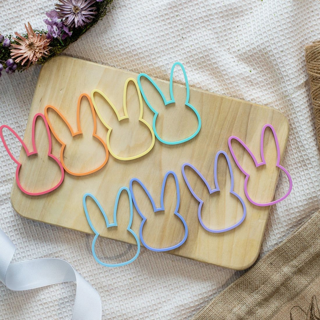 Pastel Easter Bunny Tags - Cake Topper Warehouse