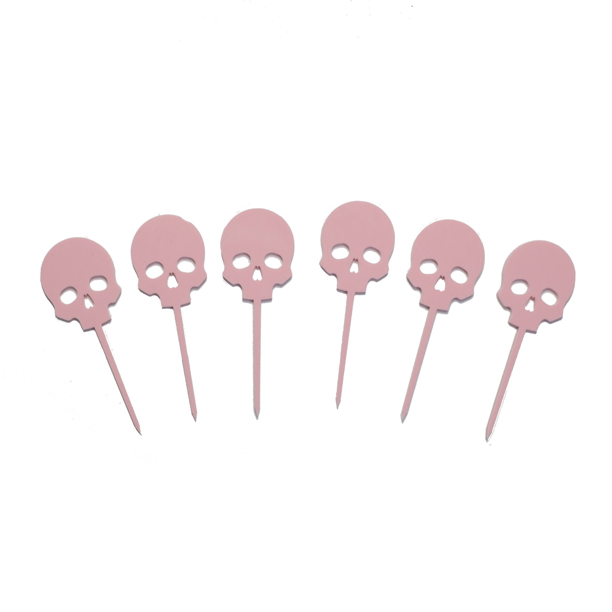 Pastel Pink Skull Cupcake Toppers - Cake Topper Warehouse