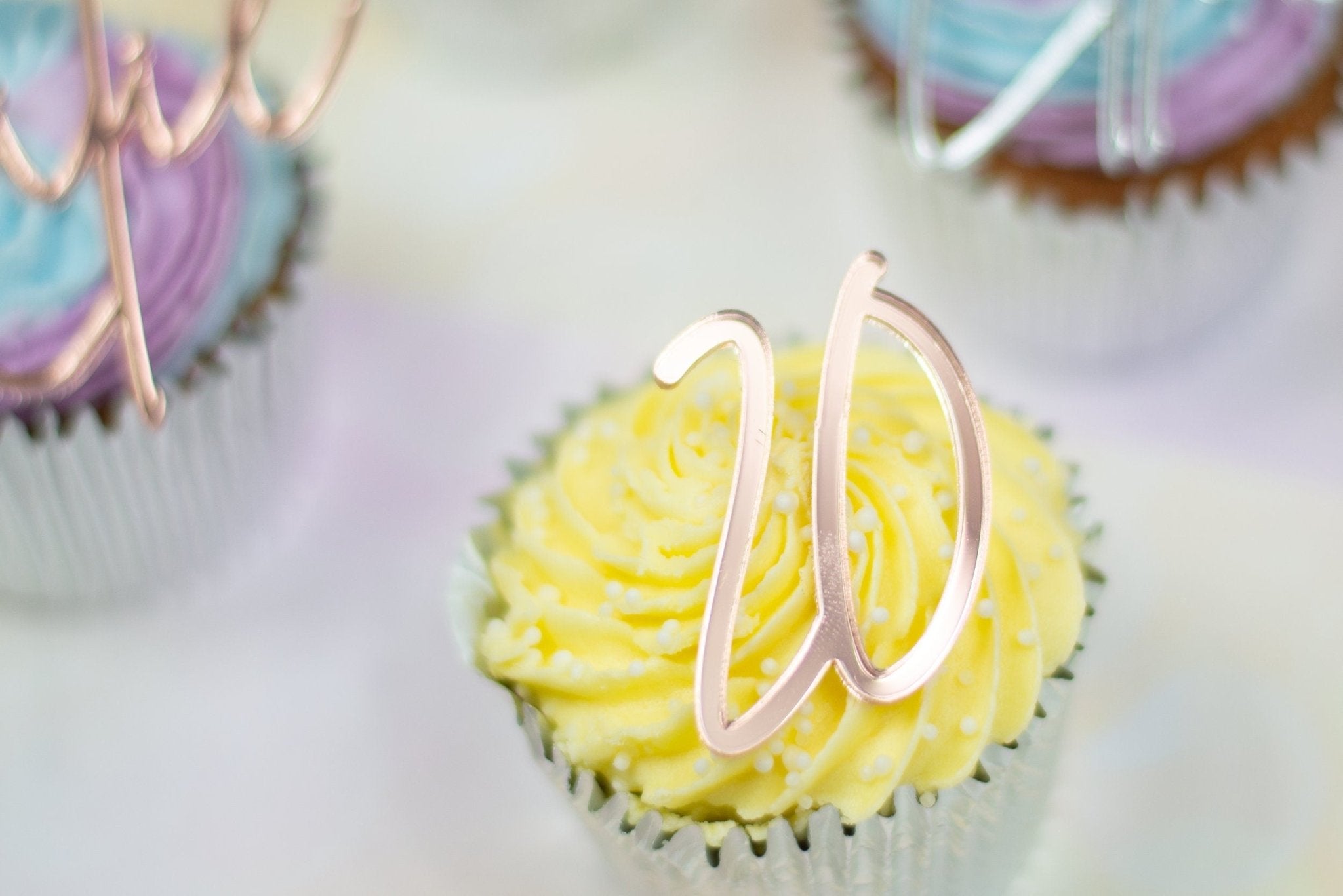 Personalised Cupcake Mini Acrylic Charms - Cake Topper Warehouse