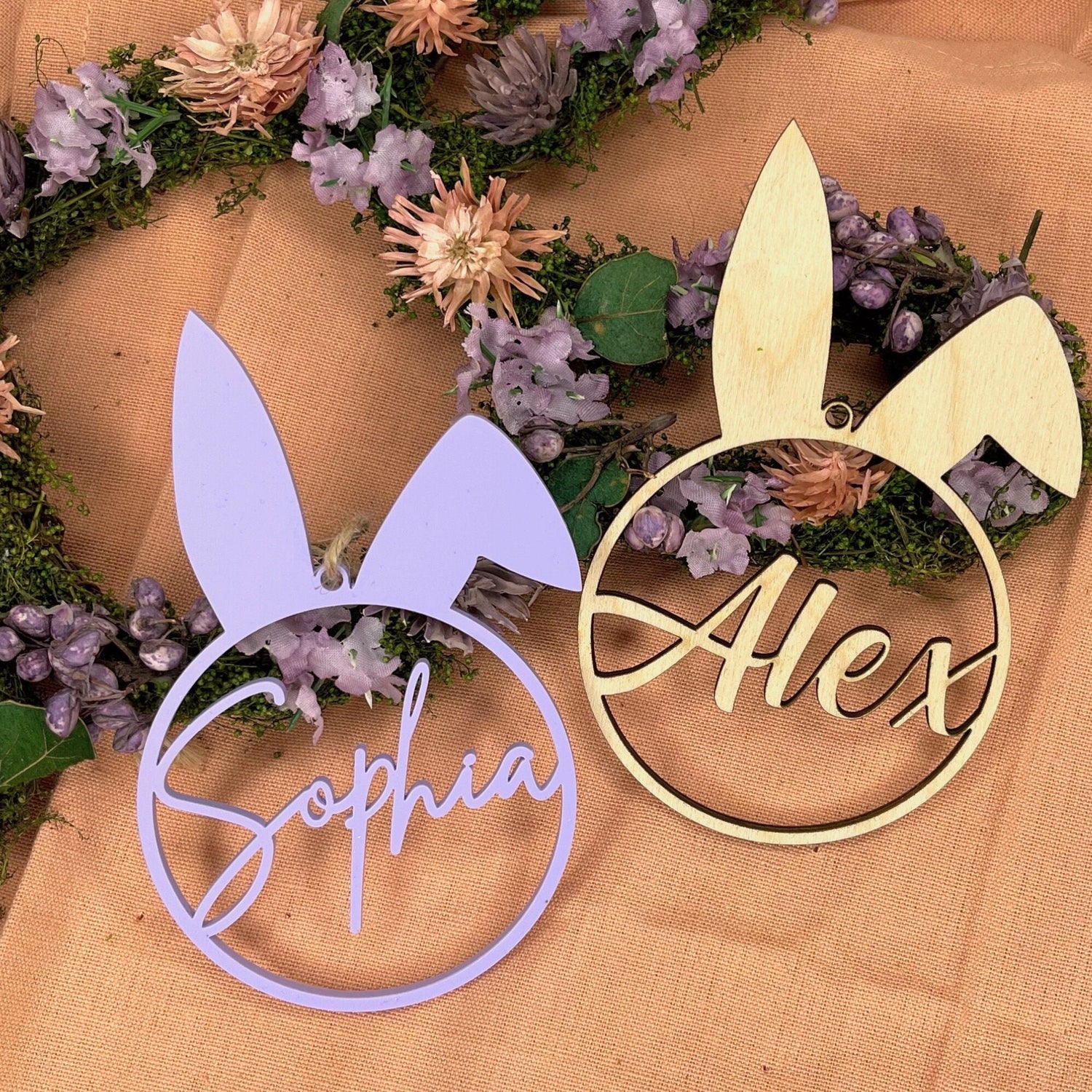 Personalised Easter Rabbit Ears Gift Tags - Cake Topper Warehouse